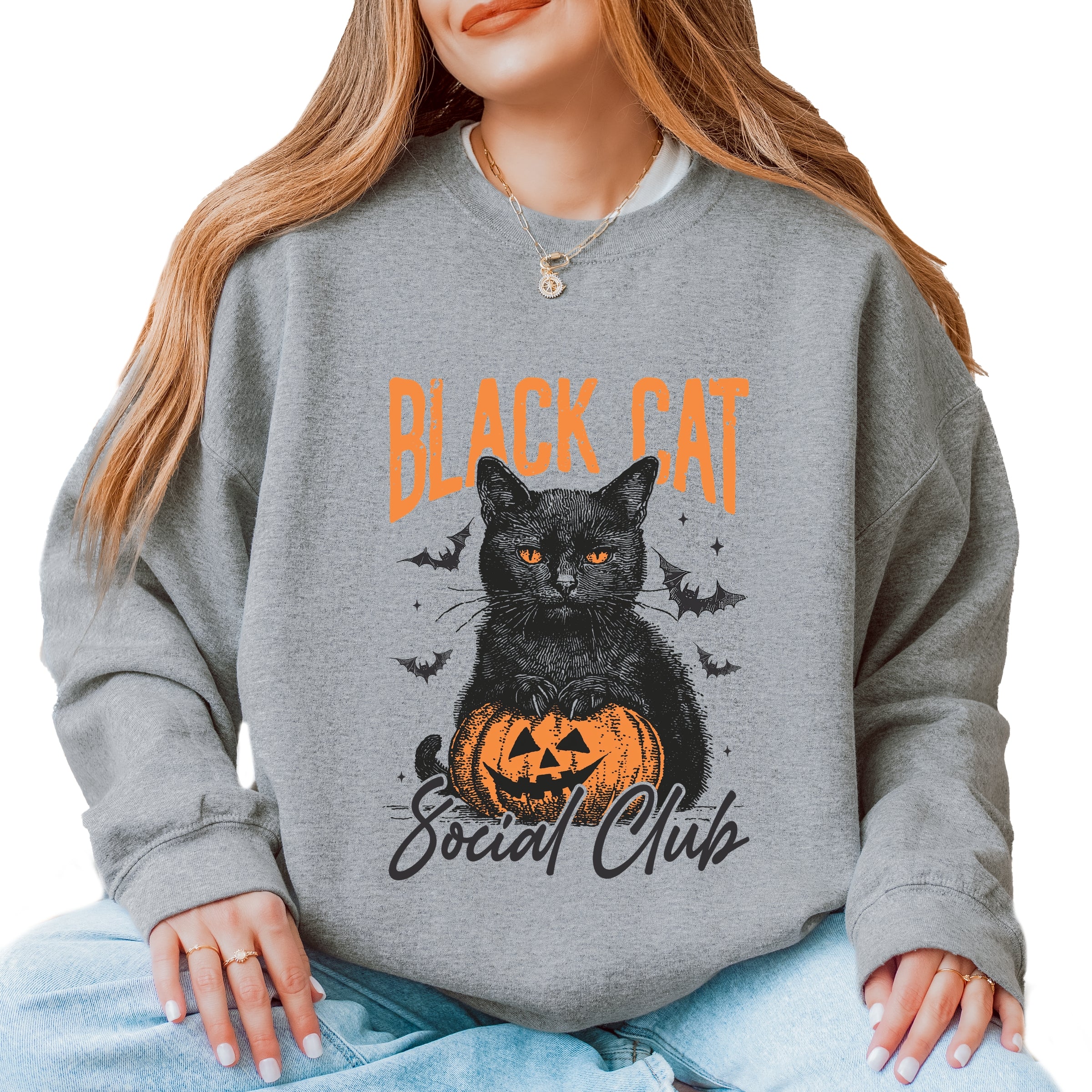 Black Cat Social Club Pumpkin - Sweatshirt