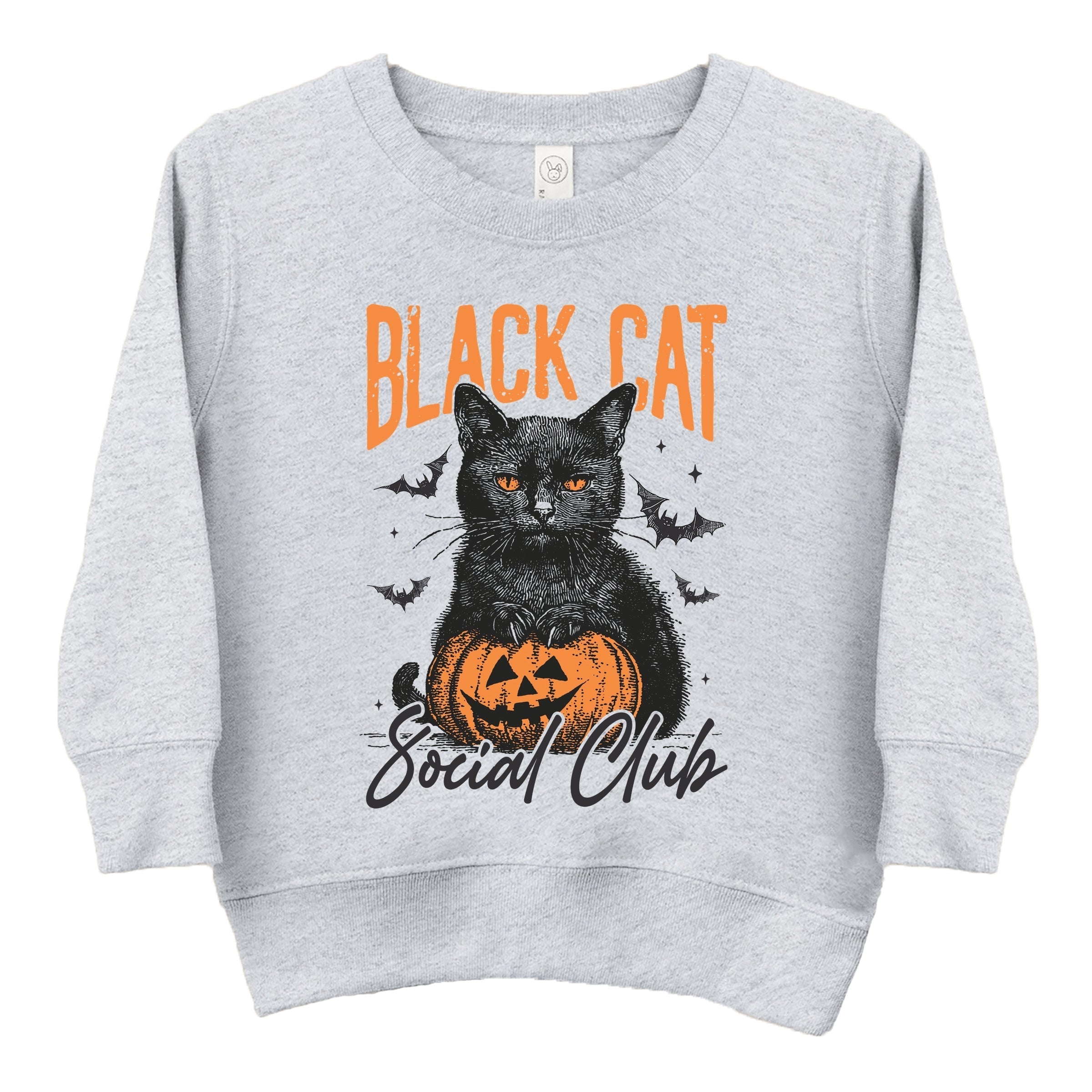 Black Cat Social Club Pumpkin - Toddler Graphic Sweatshirt and Youth Graphic Sweatshirt