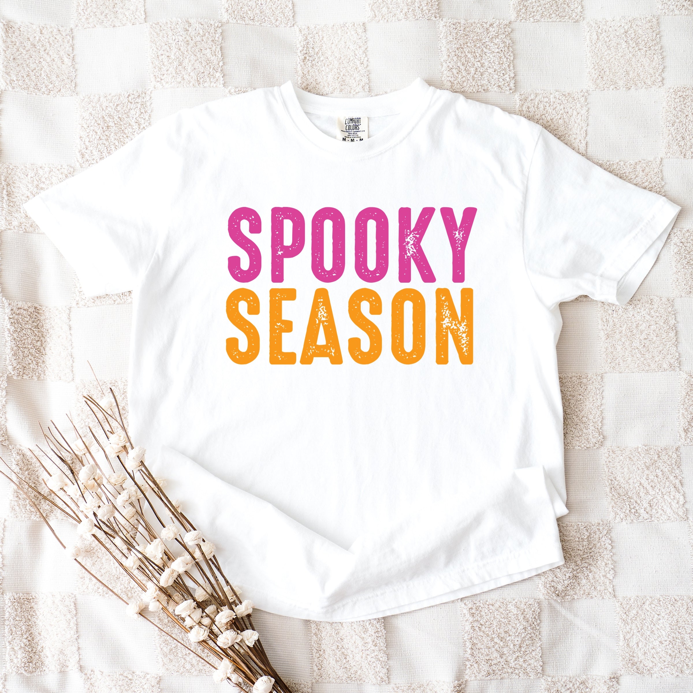 Spooky Season Bright Distressed - Women's Garment Dyed Graphic T-Shirt
