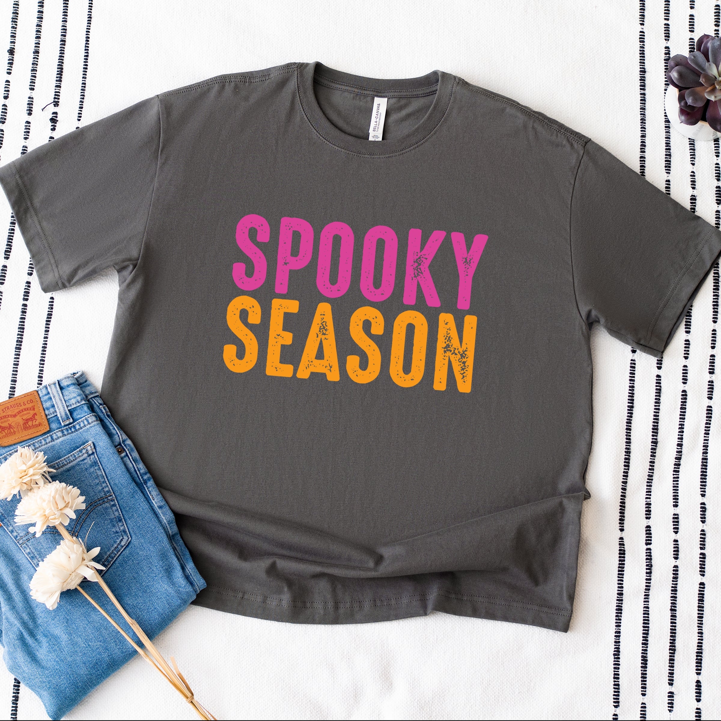 Spooky Season Bright Distressed - Women's Heavyweight Graphic T-Shirt