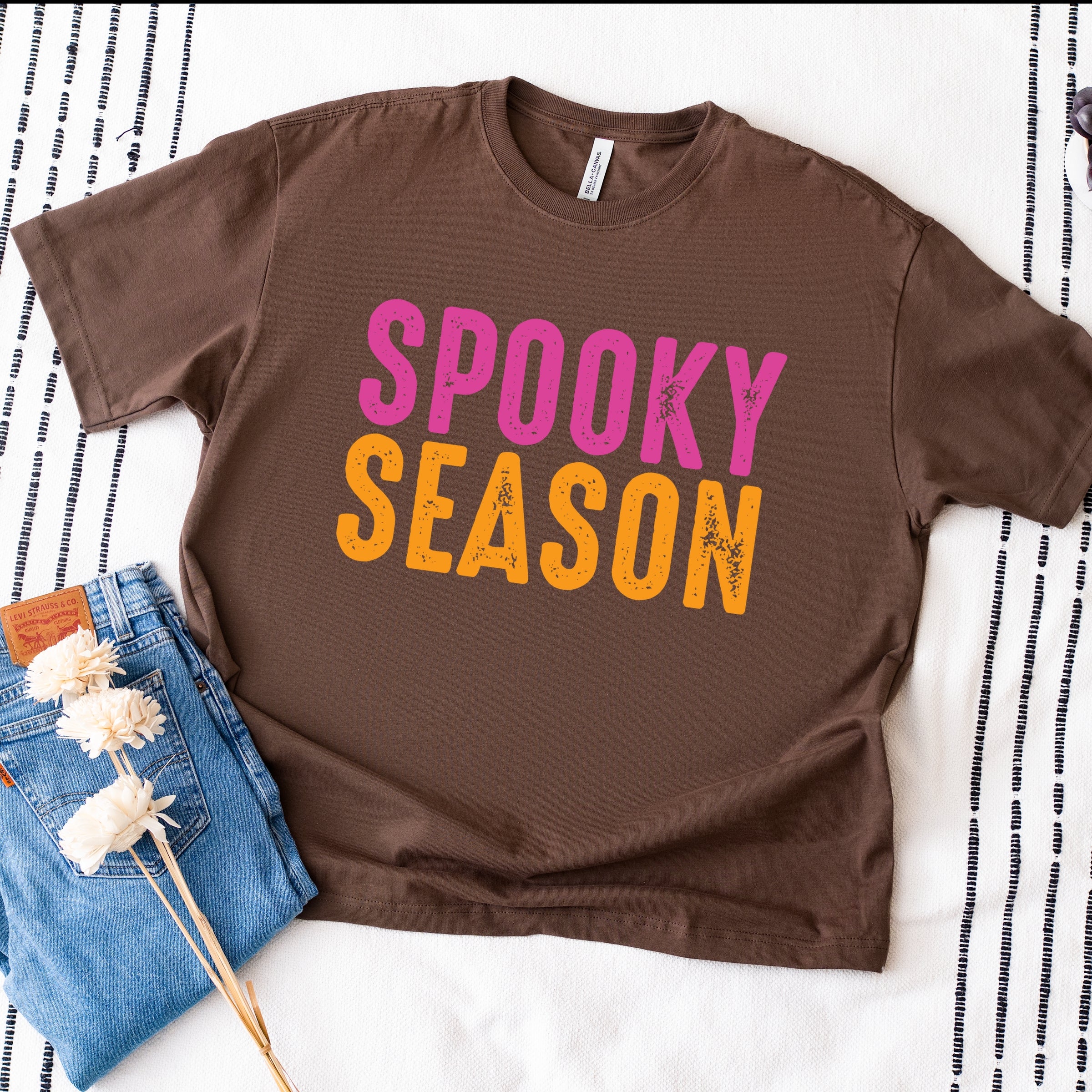 Spooky Season Bright Distressed - Women's Heavyweight Graphic T-Shirt