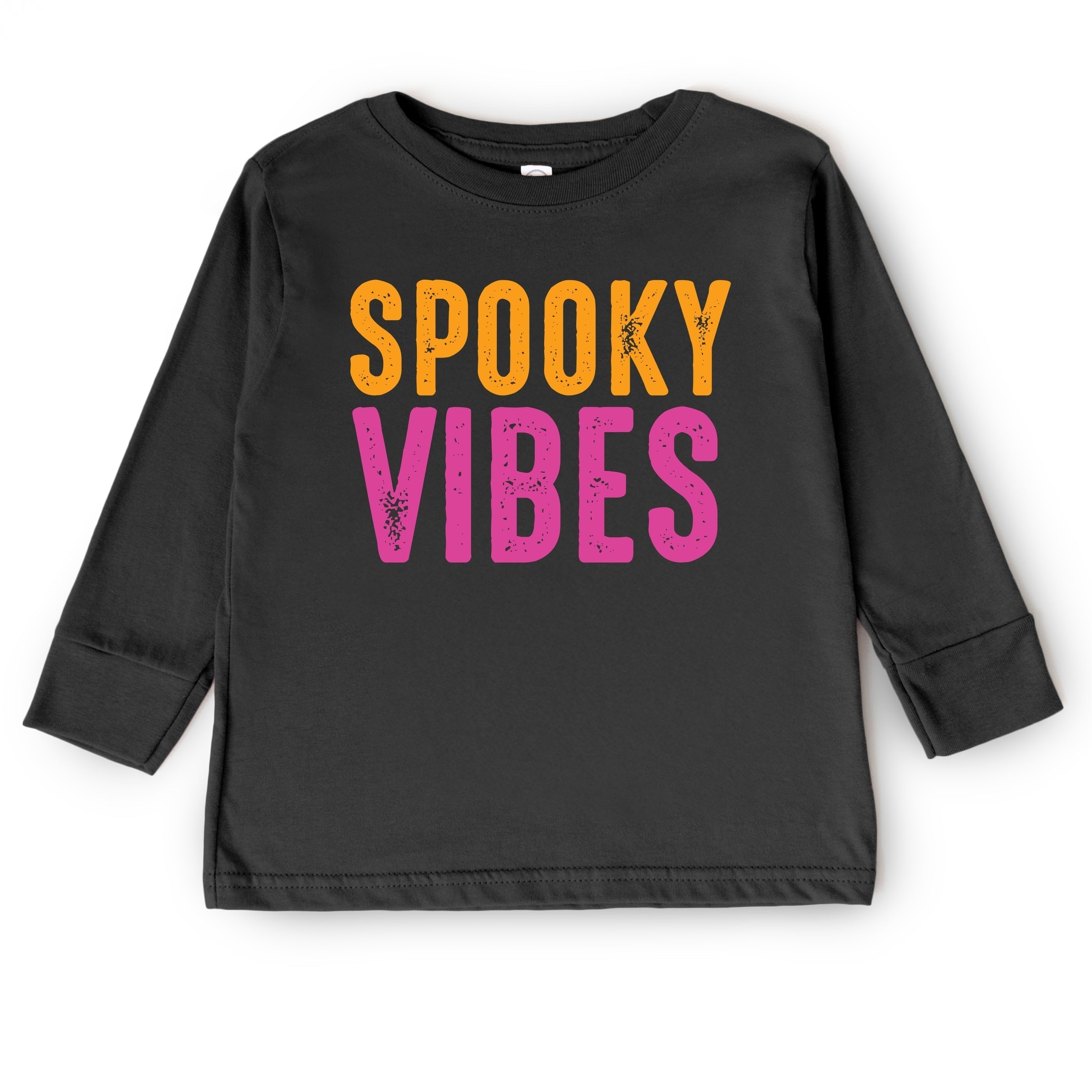 Spooky Vibes Bright Distressed - Toddler Long Sleeve Graphic Tee and Youth Long Sleeve Graphic T-Shirt
