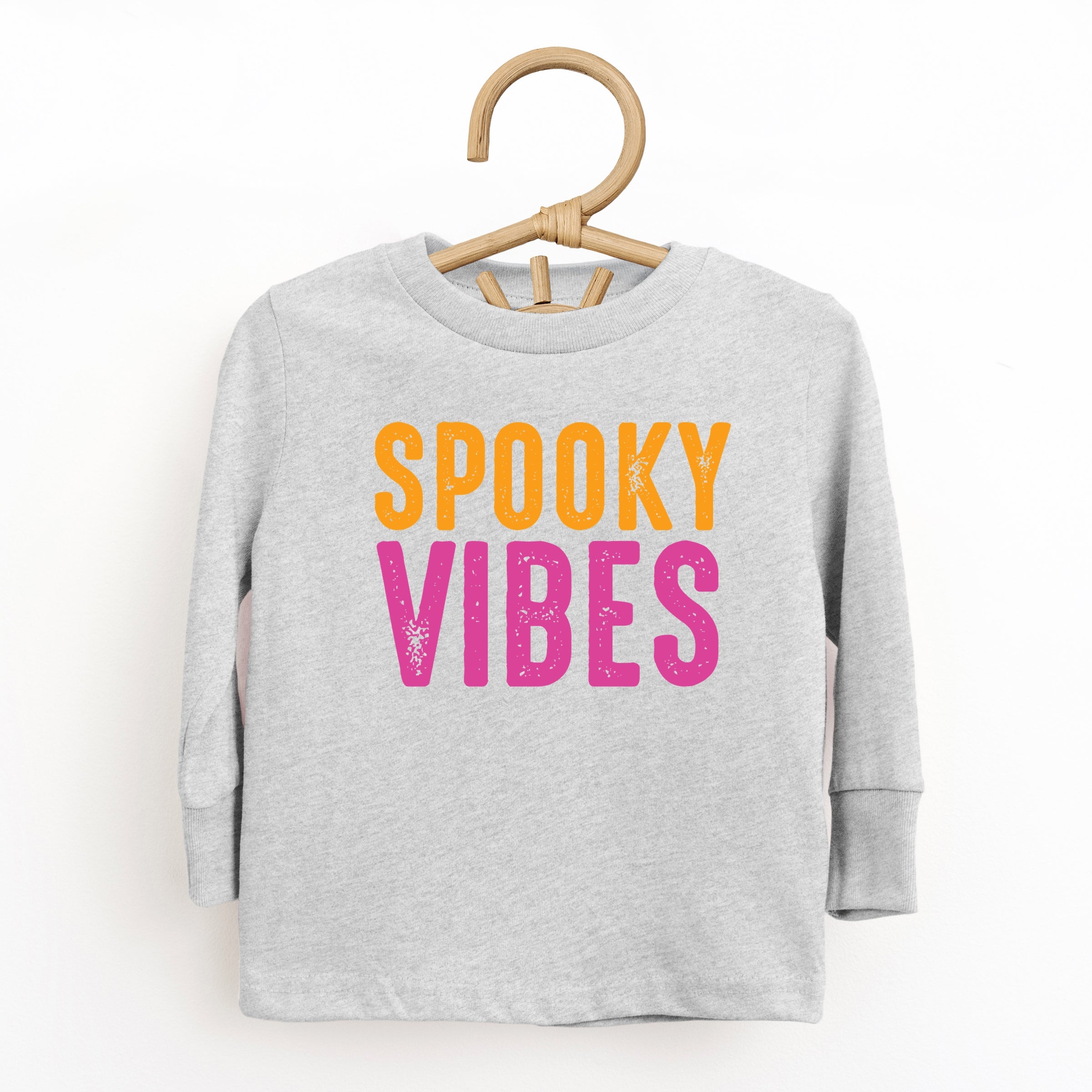 Spooky Vibes Bright Distressed - Toddler Long Sleeve Graphic Tee and Youth Long Sleeve Graphic T-Shirt