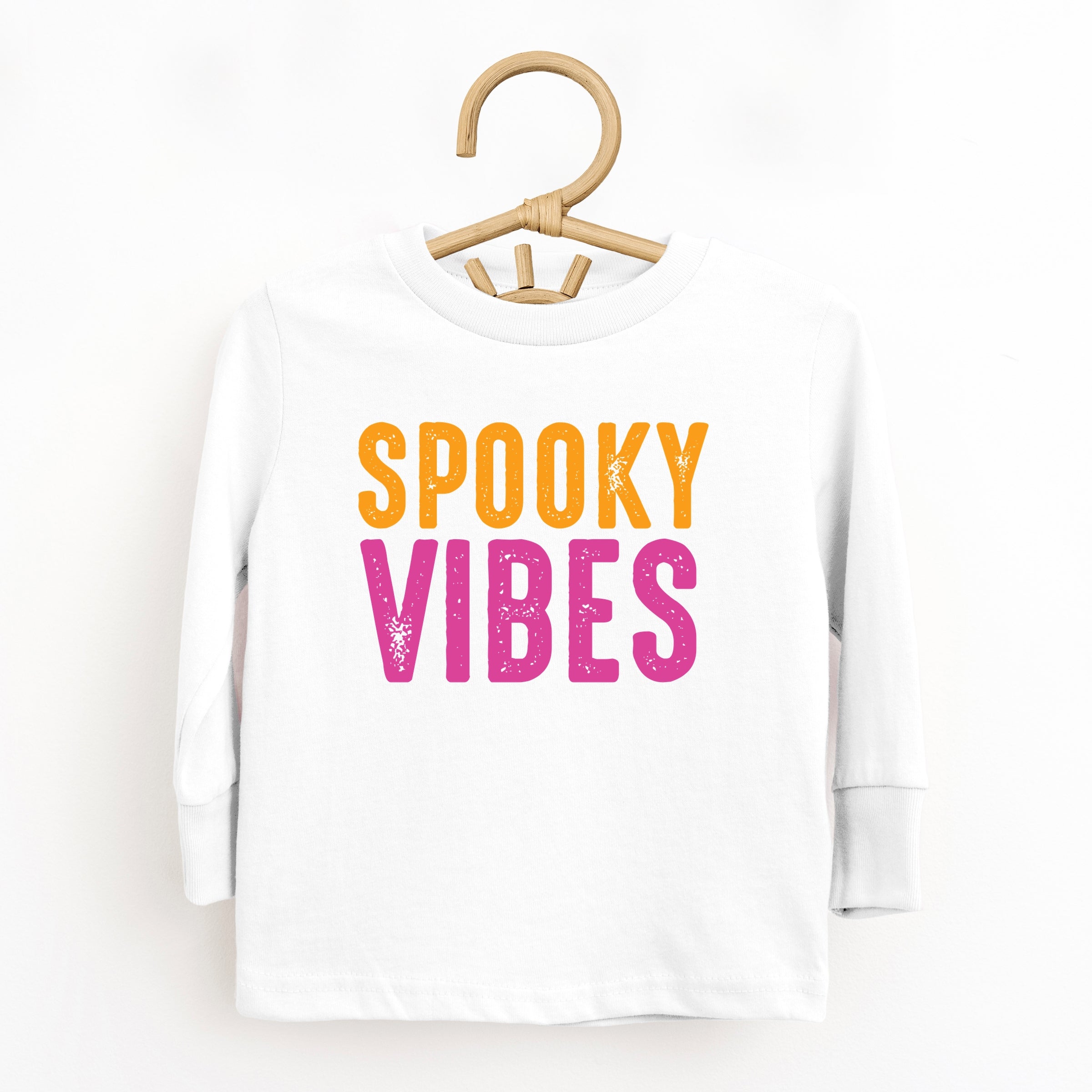 Spooky Vibes Bright Distressed - Toddler Long Sleeve Graphic Tee and Youth Long Sleeve Graphic T-Shirt