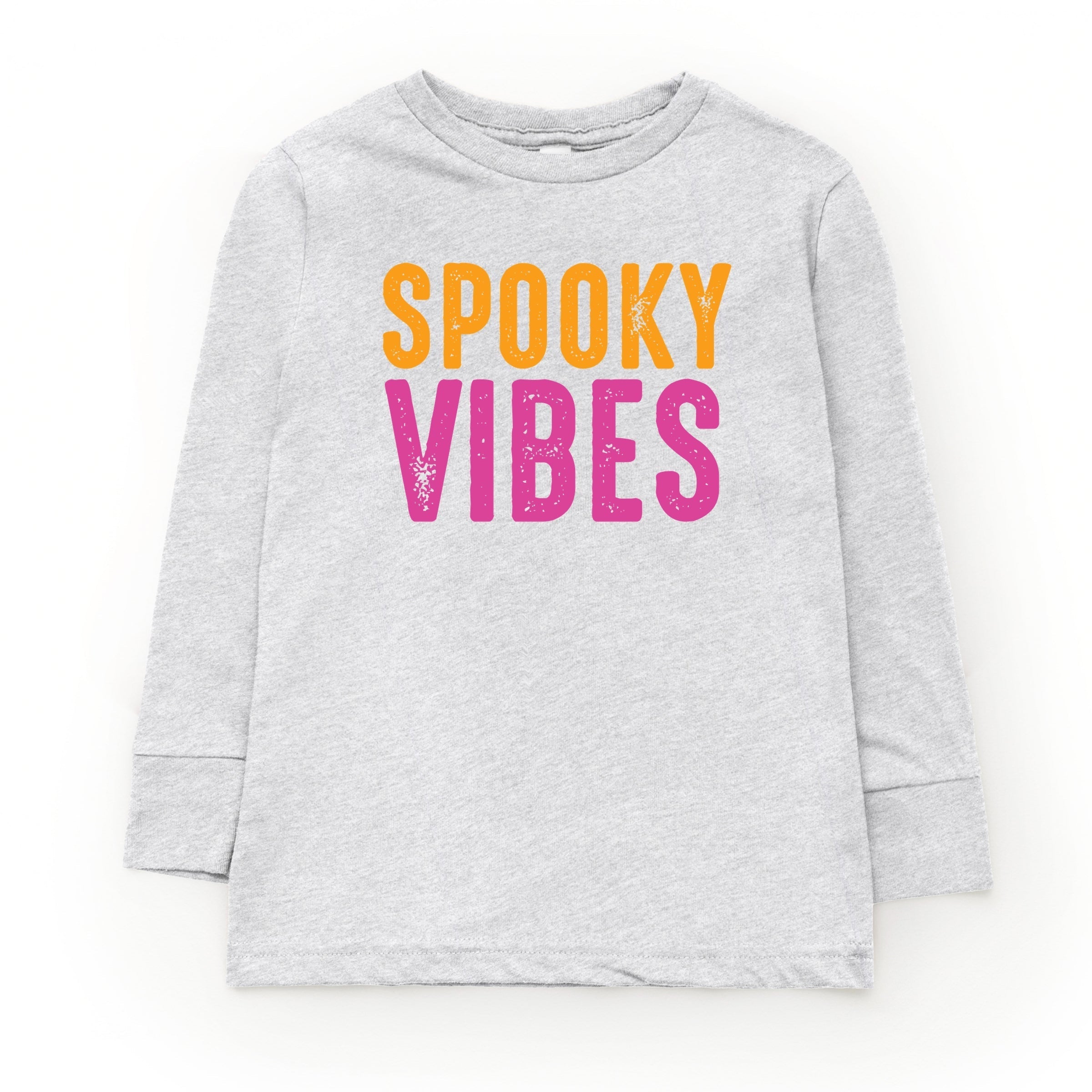 Spooky Vibes Bright Distressed - Toddler Long Sleeve Graphic Tee and Youth Long Sleeve Graphic T-Shirt