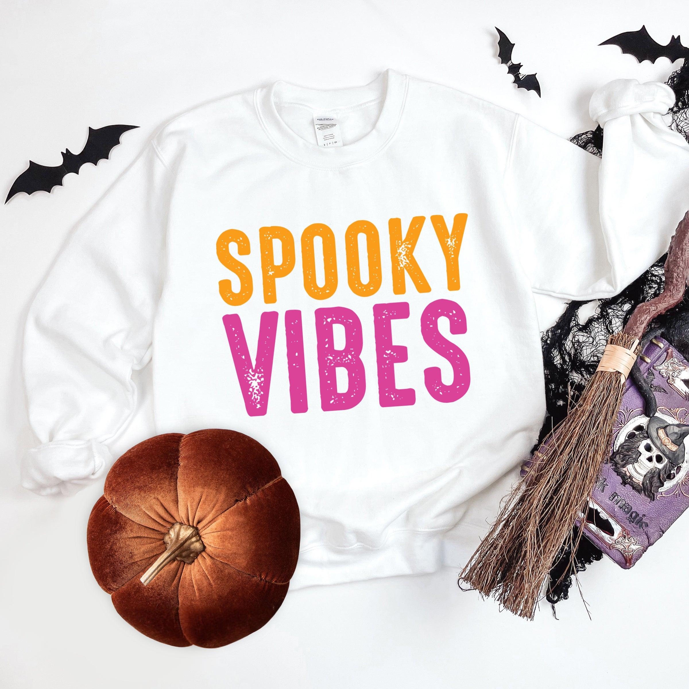 Spooky Vibes Bright Distressed - Women's Graphic Sweatshirt
