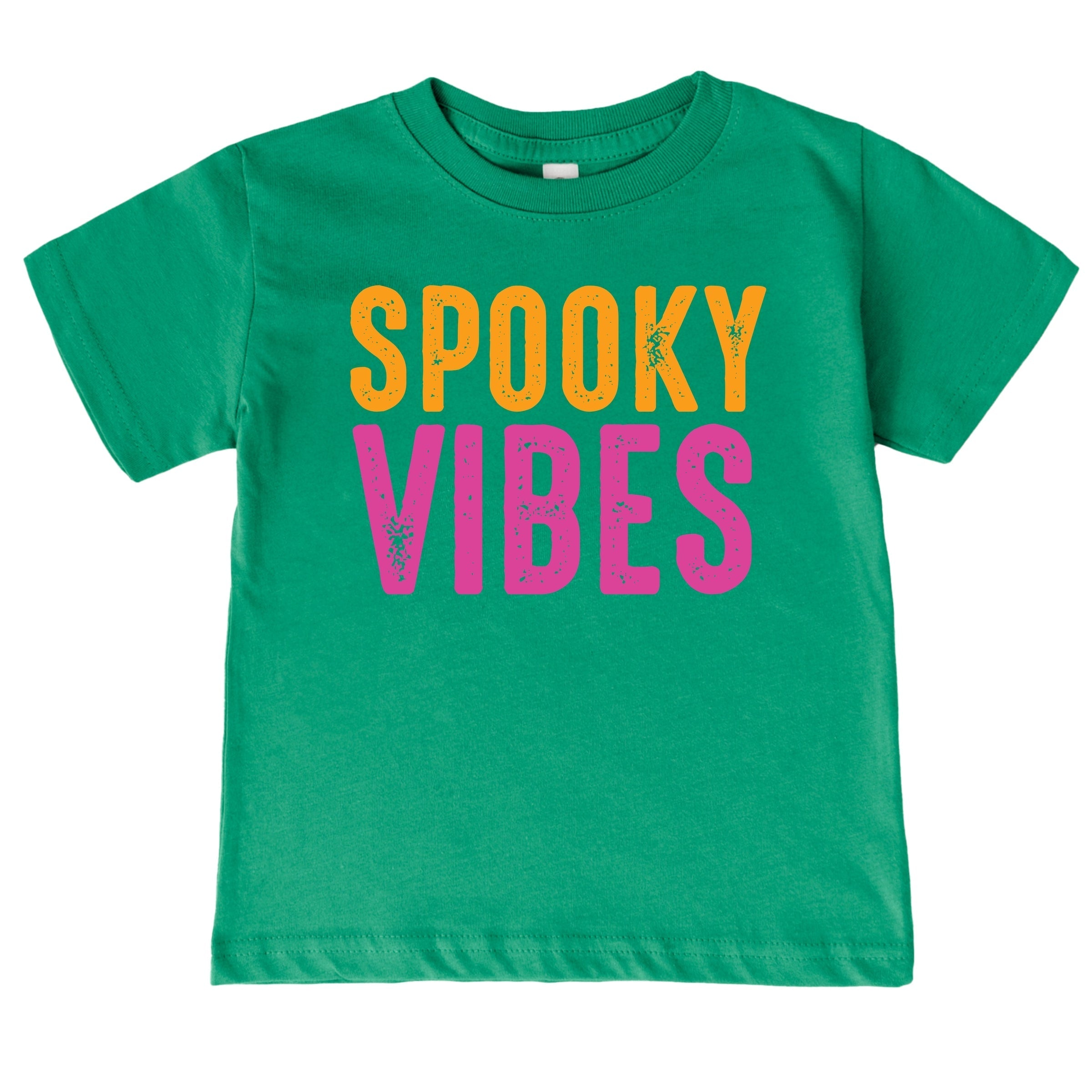 Spooky Vibes Bright Distressed - Youth Short Sleeve Graphic T-Shirt and Toddler Short Sleeve Graphic T-Shirt