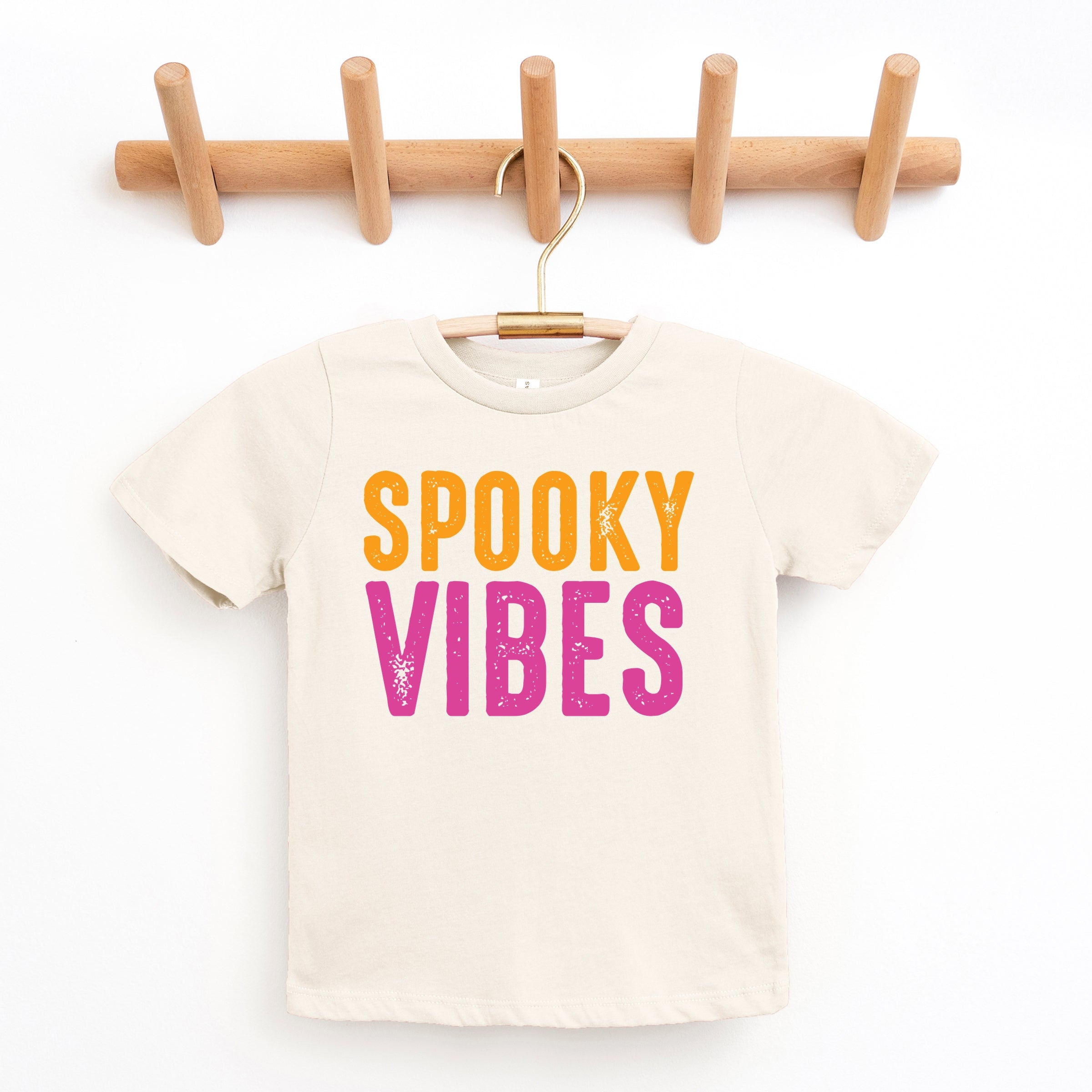 Spooky Vibes Bright Distressed - Youth Short Sleeve Graphic T-Shirt and Toddler Short Sleeve Graphic T-Shirt