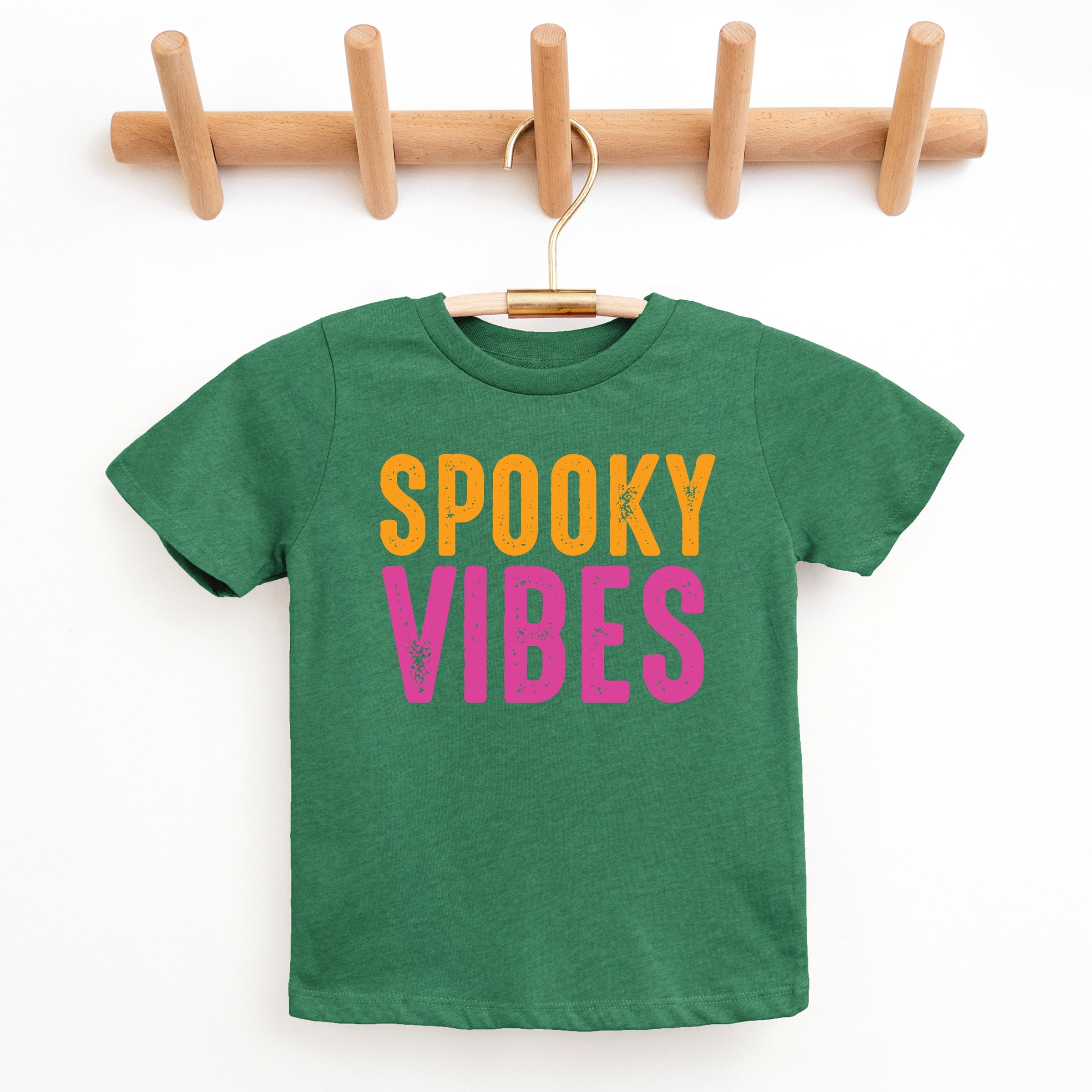 Spooky Vibes Bright Distressed - Youth Short Sleeve Graphic T-Shirt and Toddler Short Sleeve Graphic T-Shirt