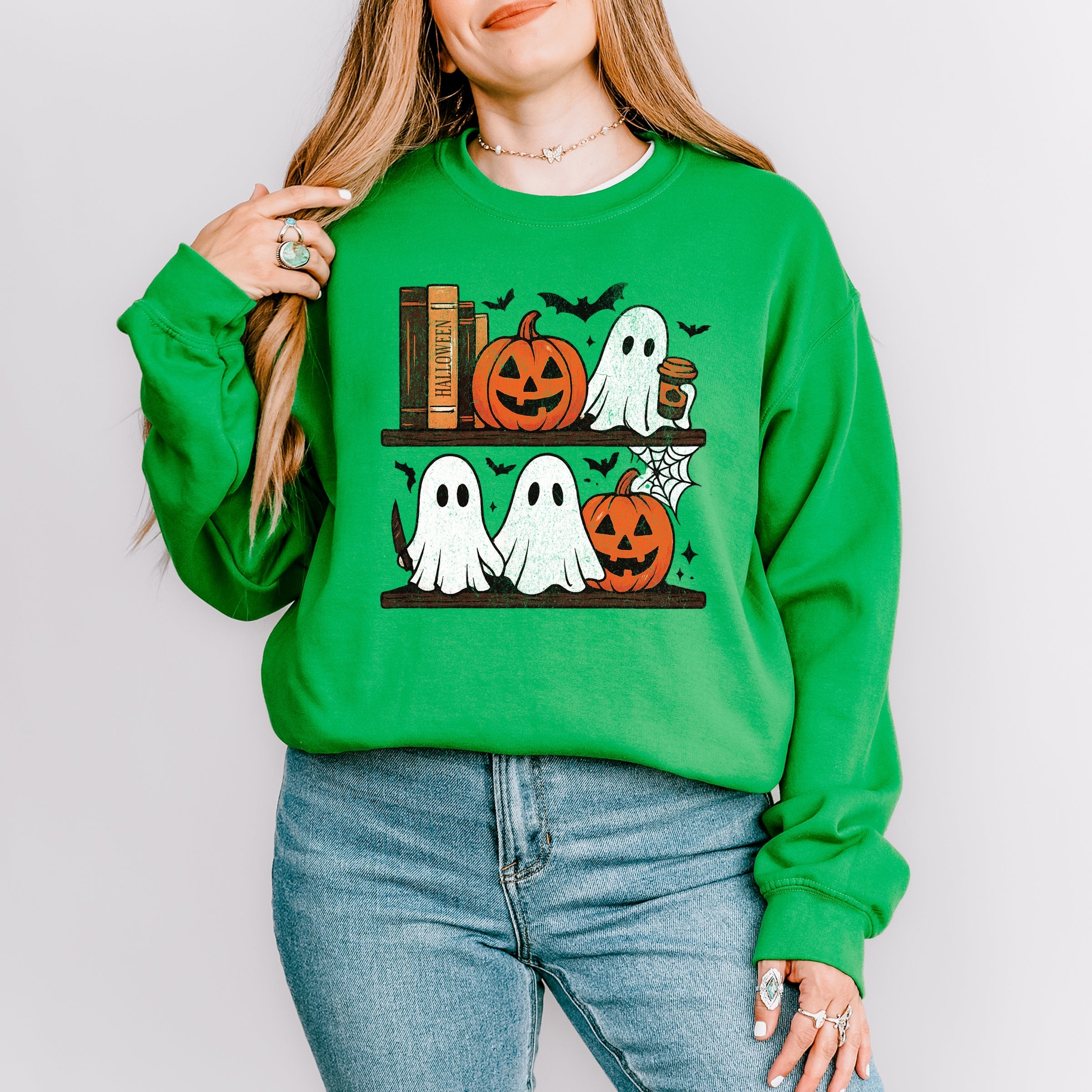 Halloween Bookshelf Ghosts - Sweatshirt