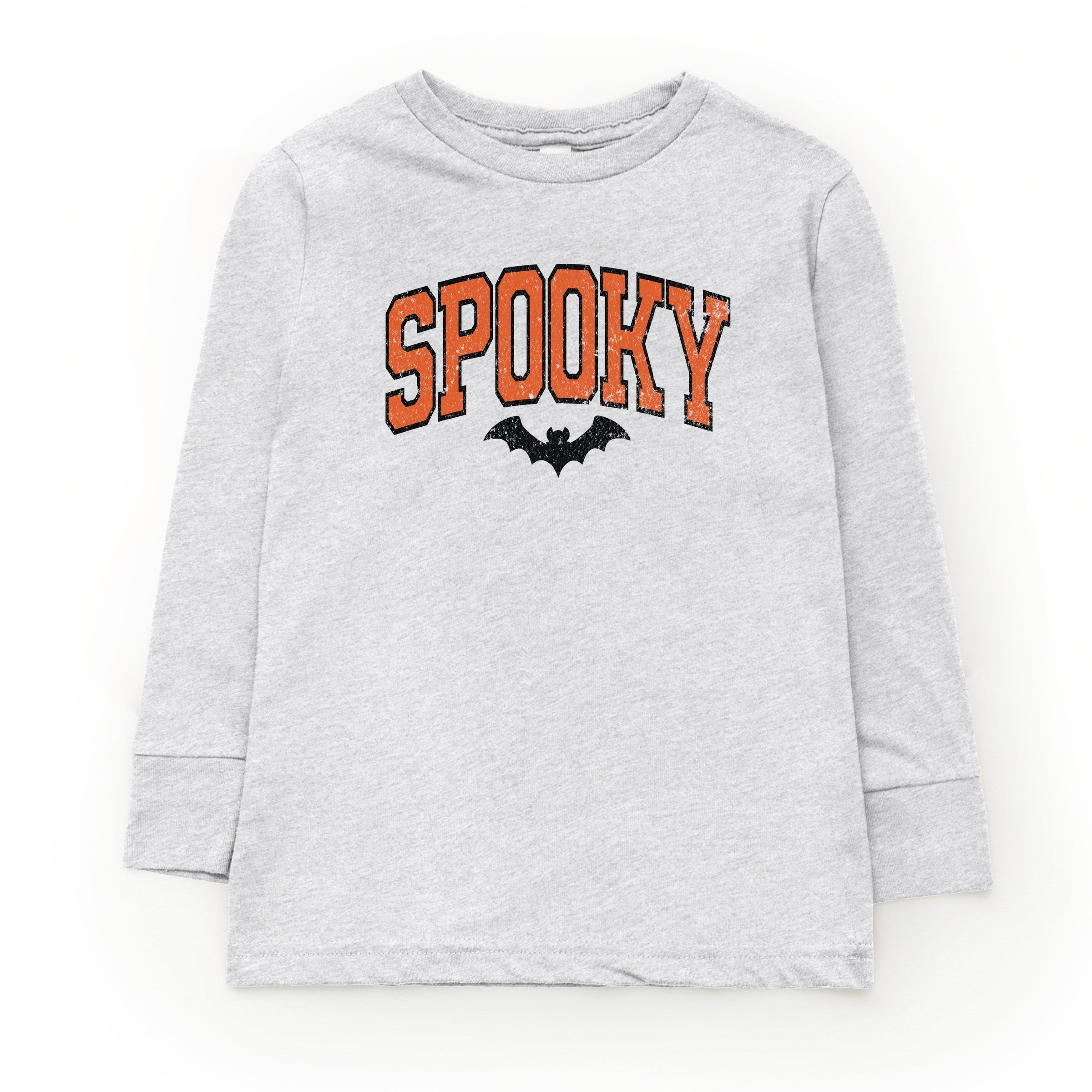 Varsity Spooky Bat Distressed - Toddler Long Sleeve Graphic Tee and Youth Long Sleeve Graphic T-Shirt