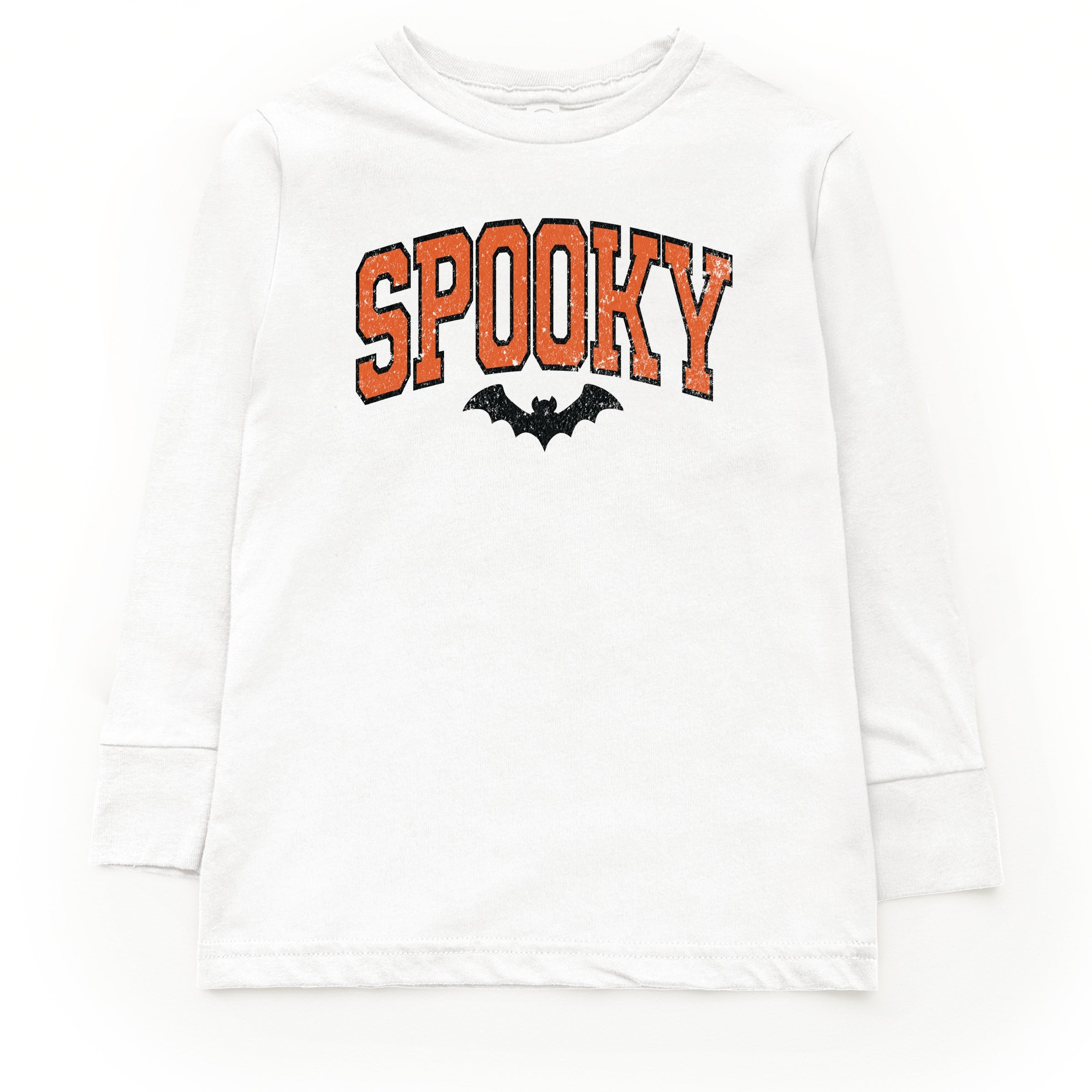 Varsity Spooky Bat Distressed - Toddler Long Sleeve Graphic Tee and Youth Long Sleeve Graphic T-Shirt