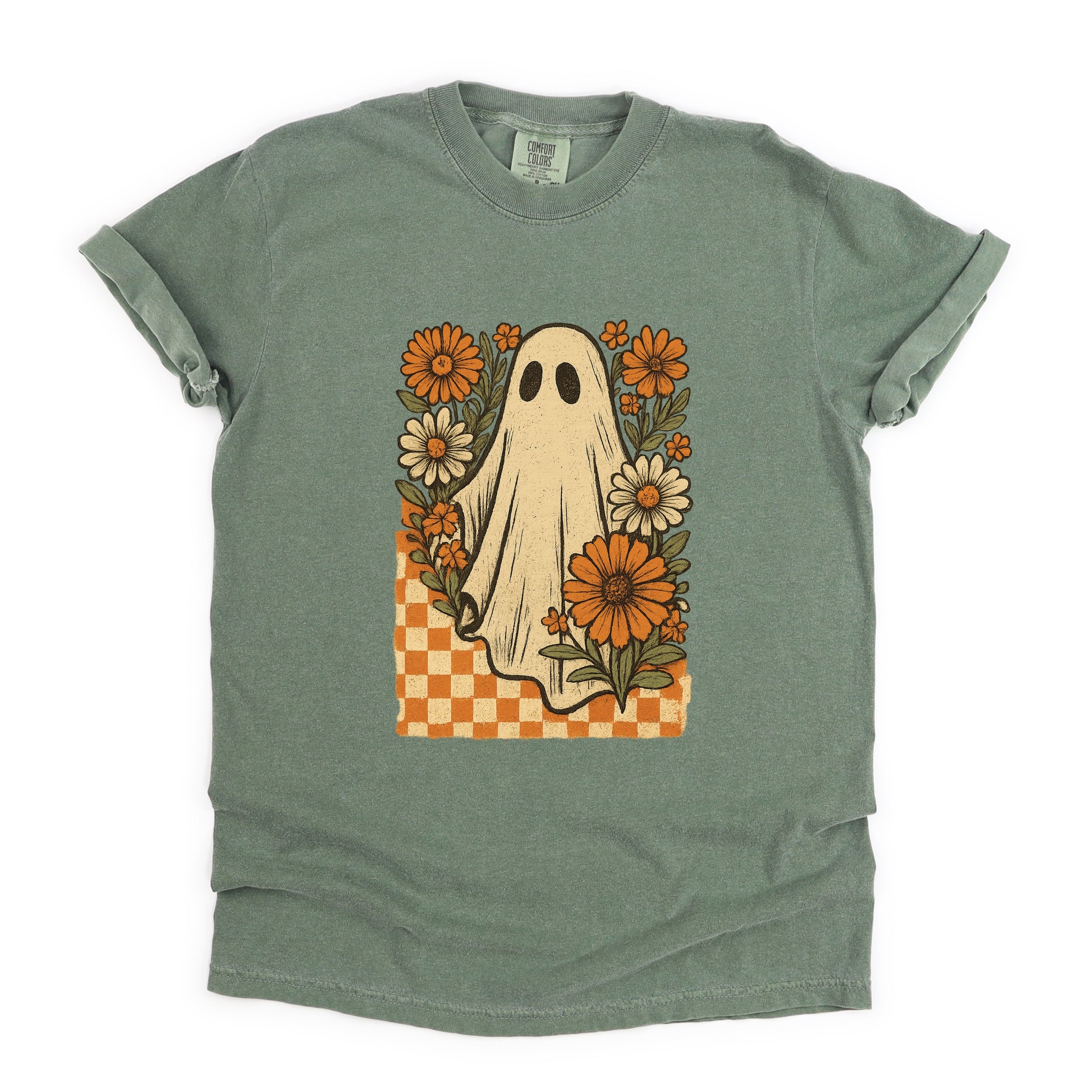 Checkered Ghost Floral Vintage - Garment Dyed Tee