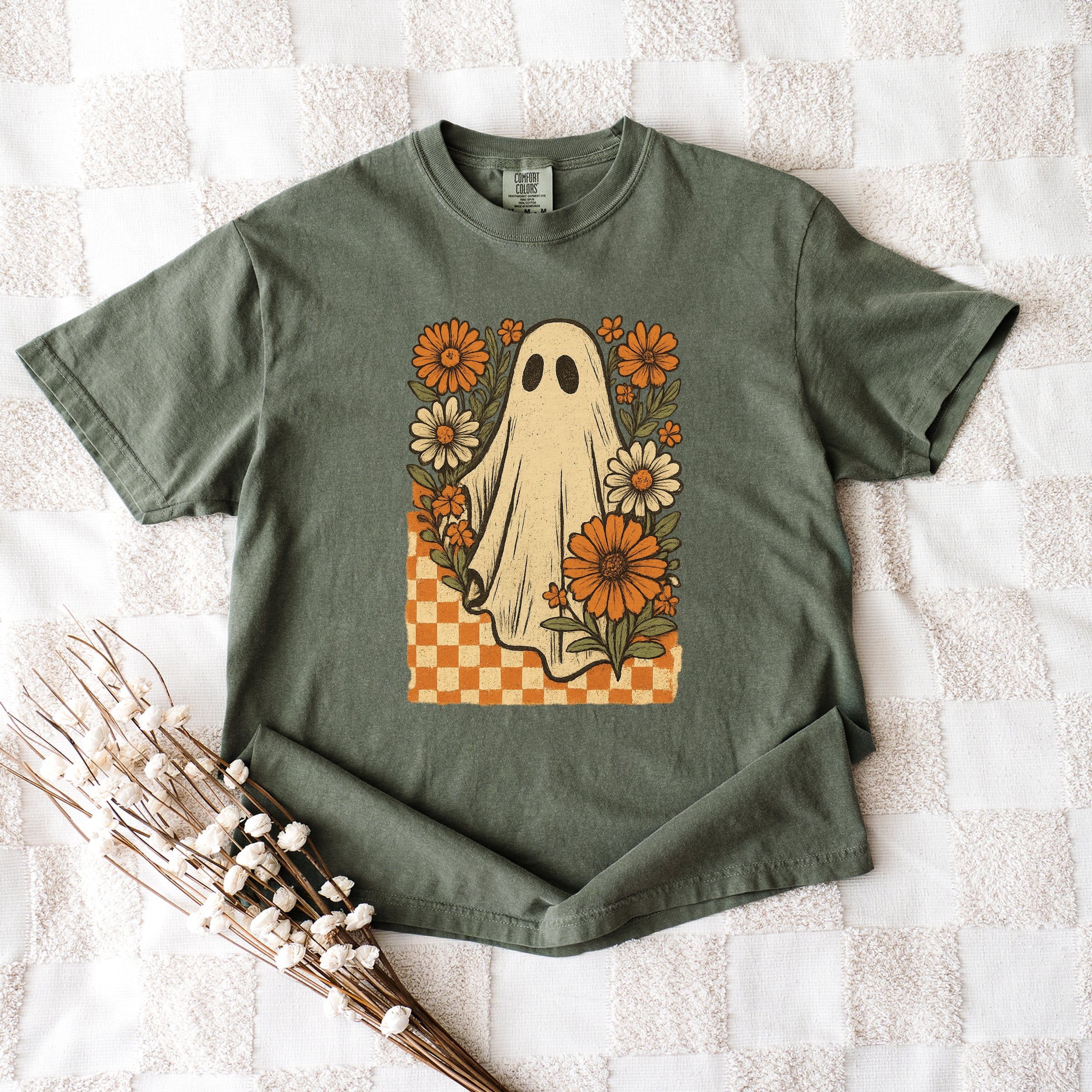 Checkered Ghost Floral Vintage - Garment Dyed Tee