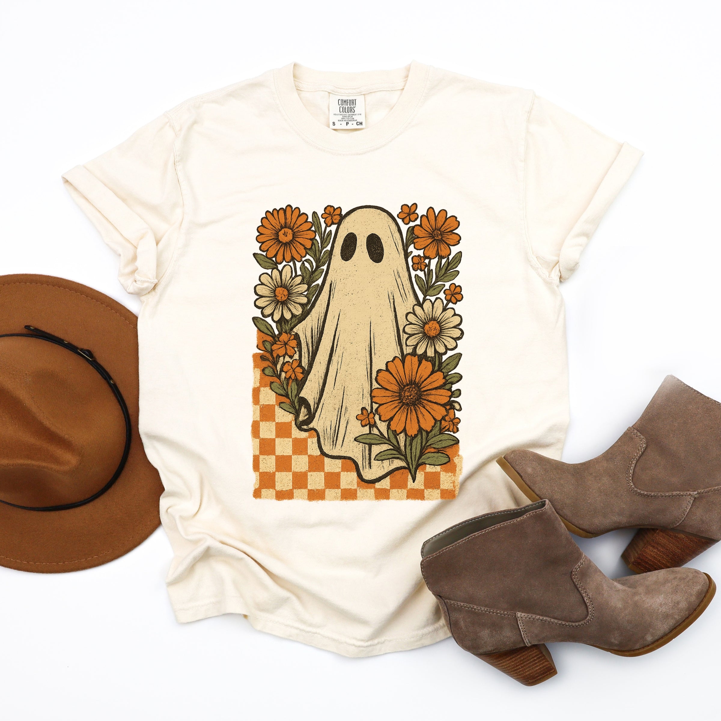 Checkered Ghost Floral Vintage - Garment Dyed Tee