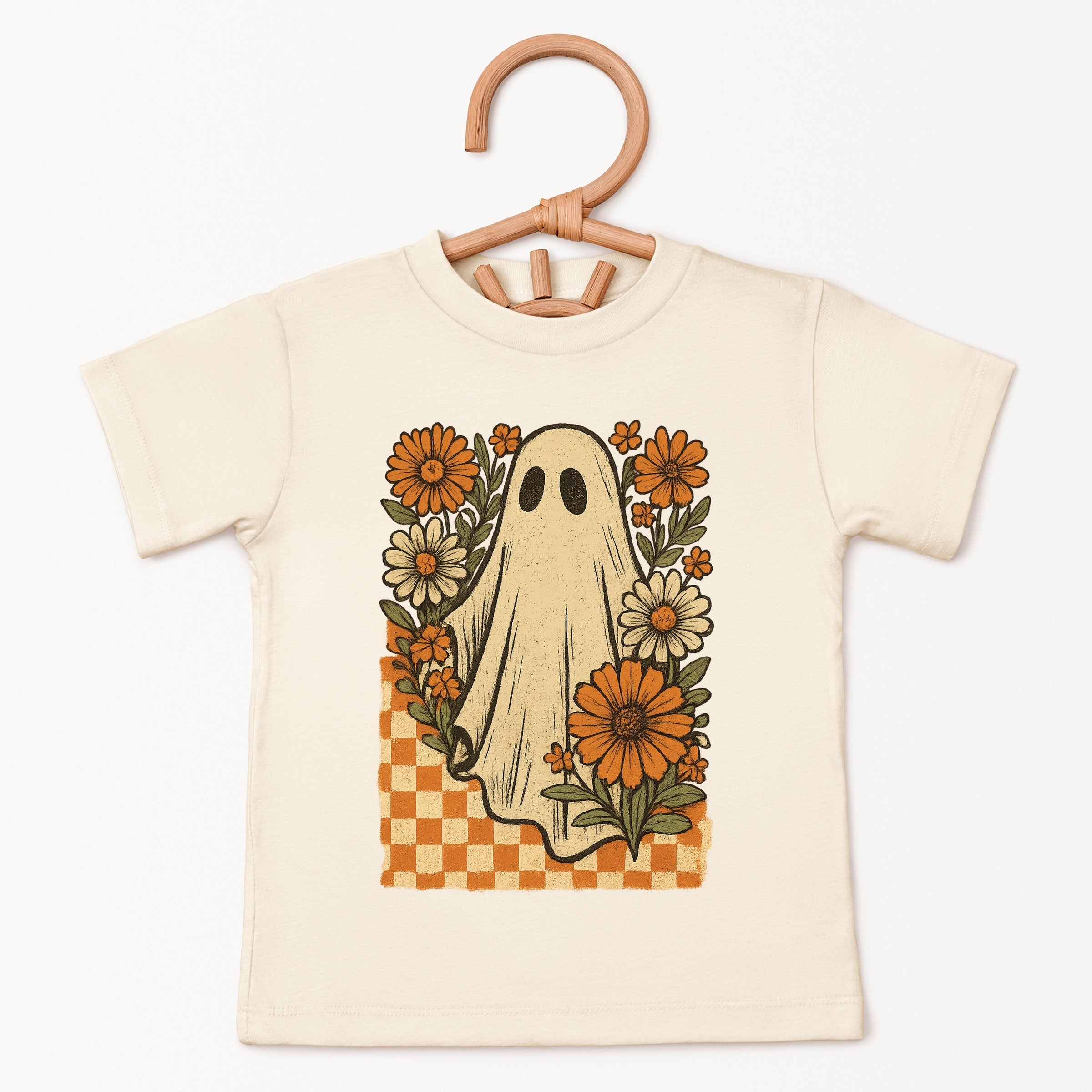 Checkered Ghost Floral Vintage - Youth Short Sleeve Graphic T-Shirt and Toddler Short Sleeve Graphic T-Shirt
