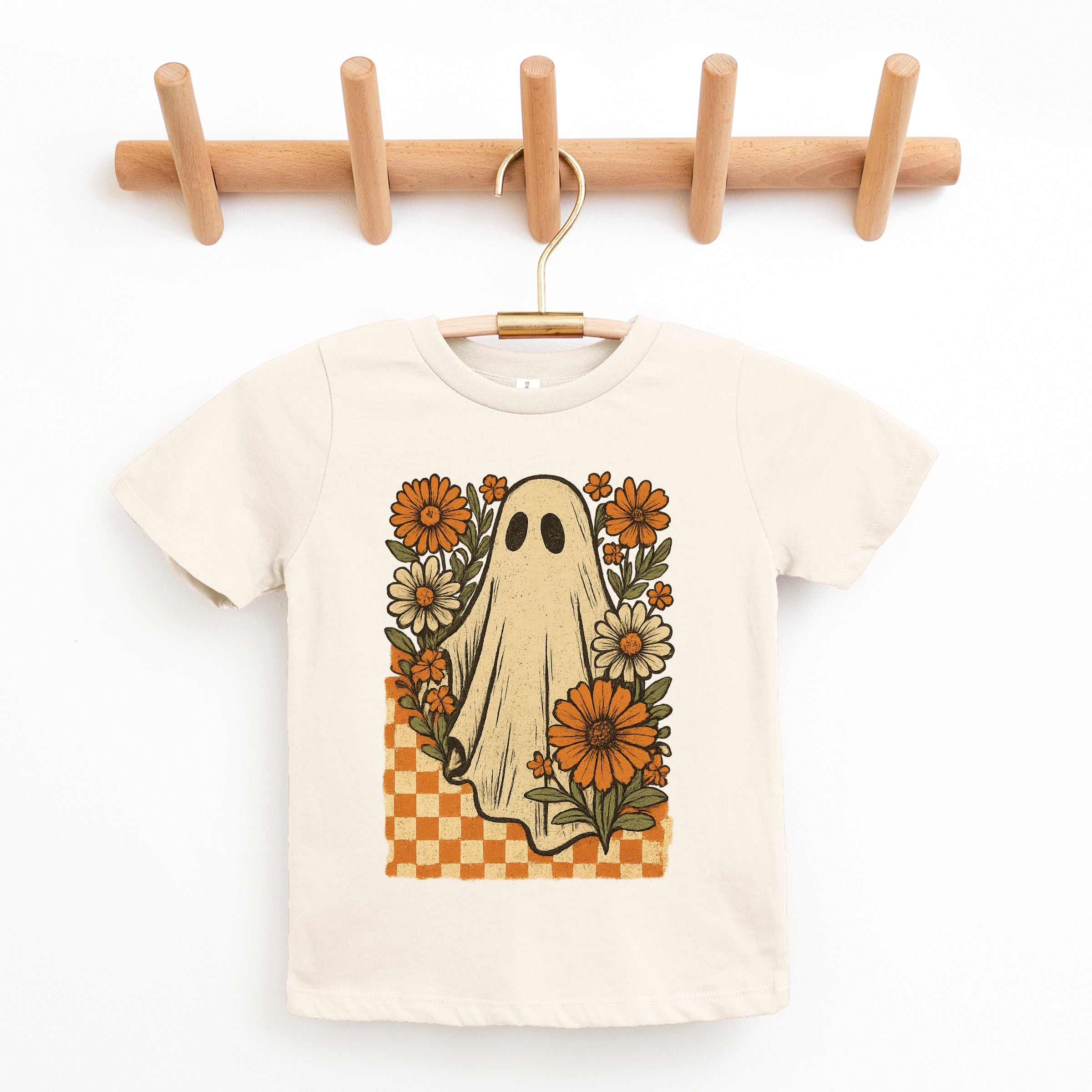 Checkered Ghost Floral Vintage - Youth Short Sleeve Graphic T-Shirt and Toddler Short Sleeve Graphic T-Shirt
