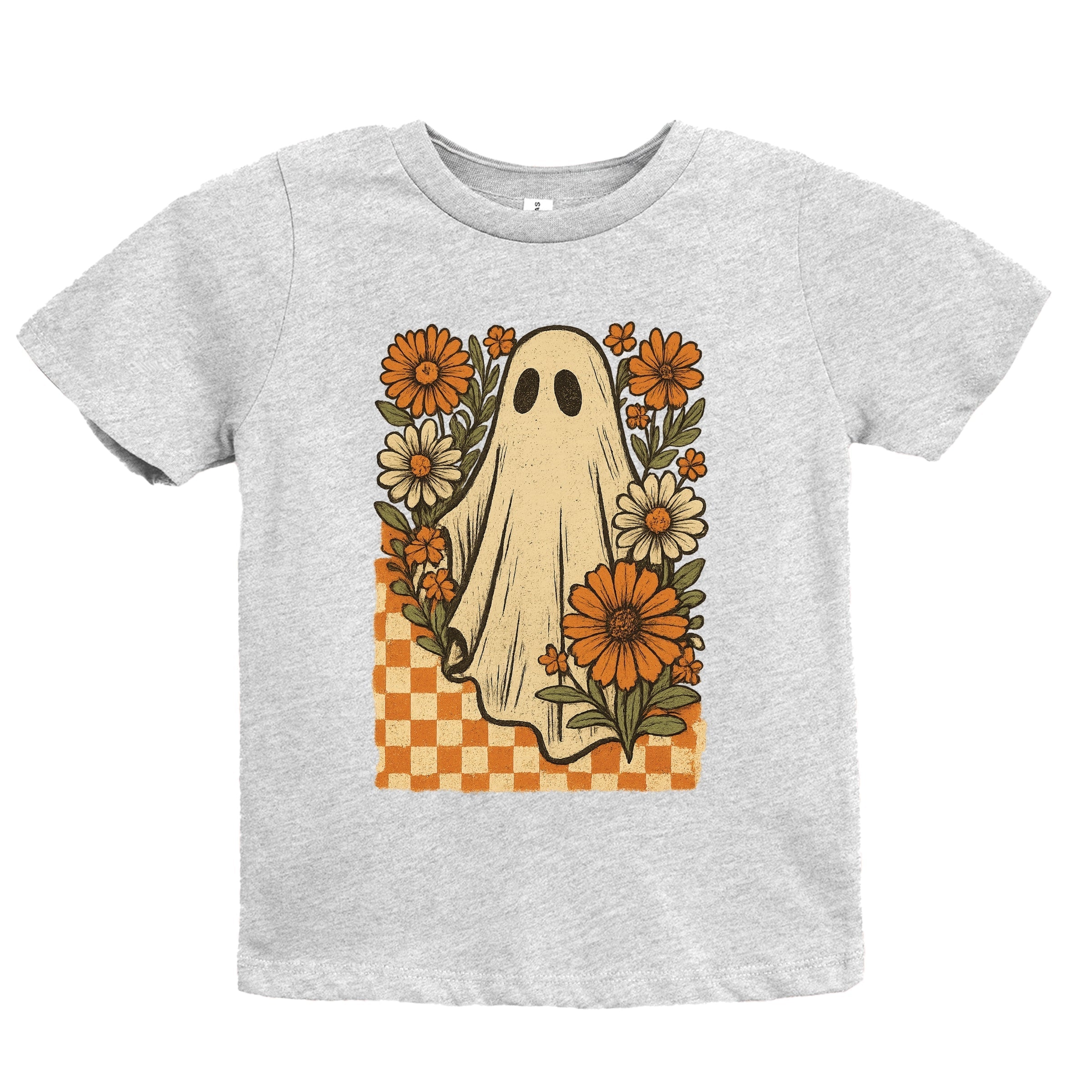 Checkered Ghost Floral Vintage - Youth Short Sleeve Graphic T-Shirt and Toddler Short Sleeve Graphic T-Shirt
