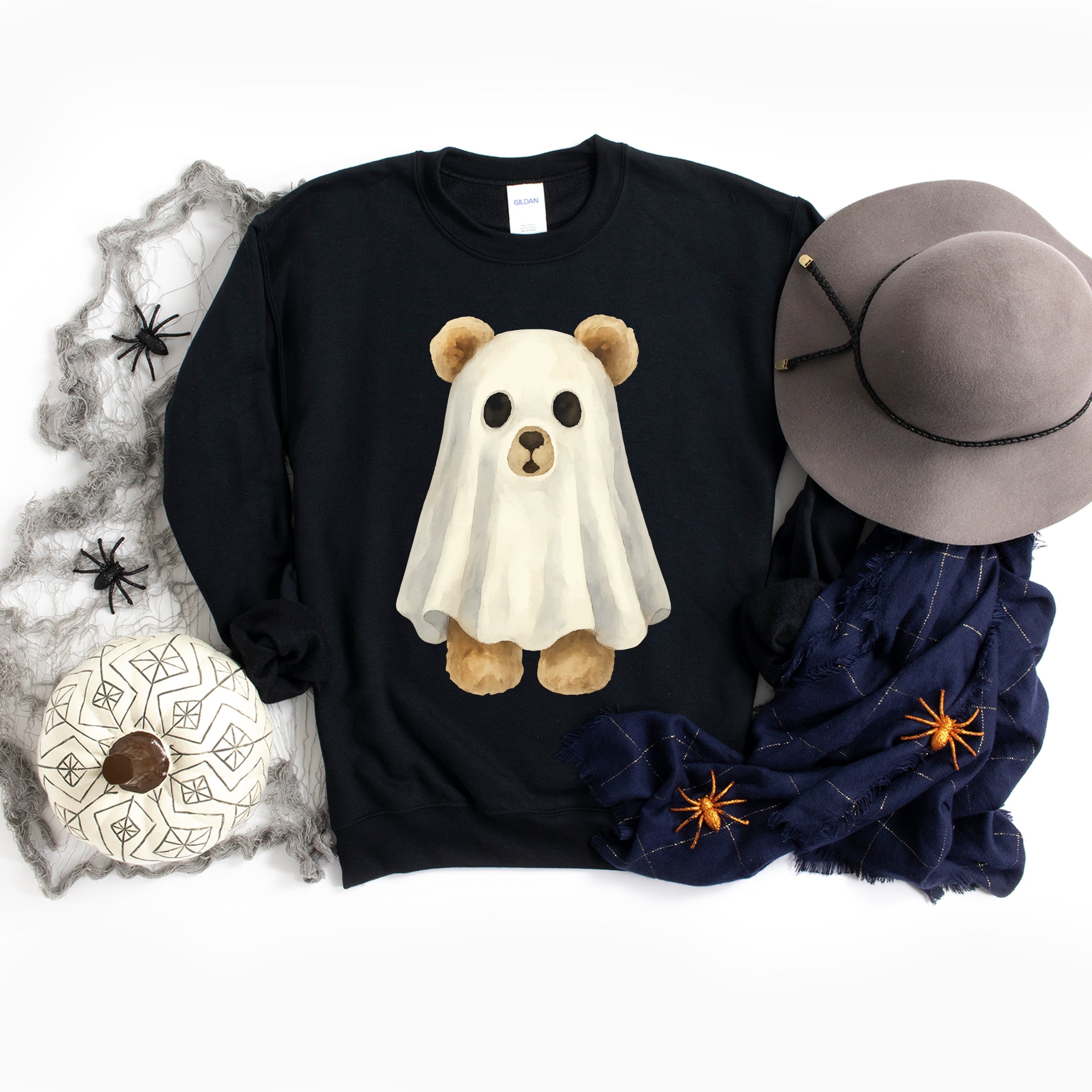 Watercolor Ghost Bear -  Womens Sweatshirt