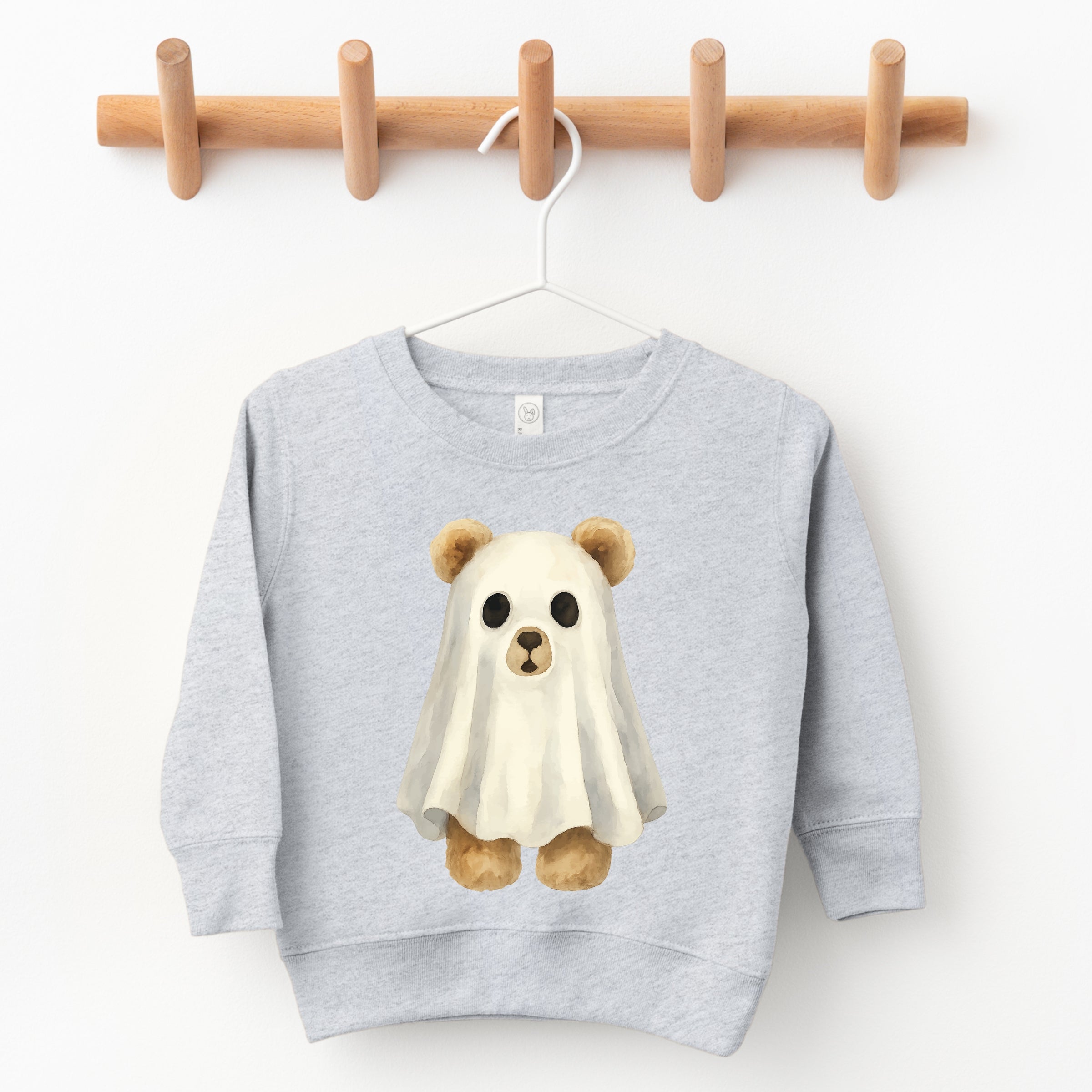 Watercolor Ghost Bear - Kids Toddler Sweatshirt and Kids Youth Sweatshirt