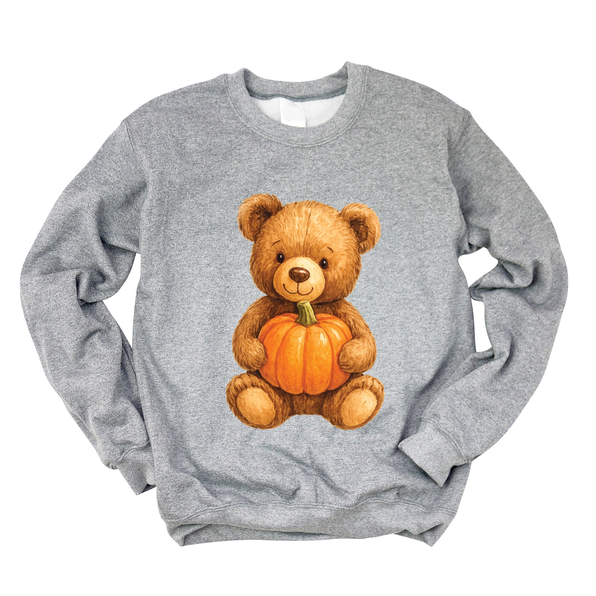 Watercolor Pumpkin Bear -  Womens Sweatshirt