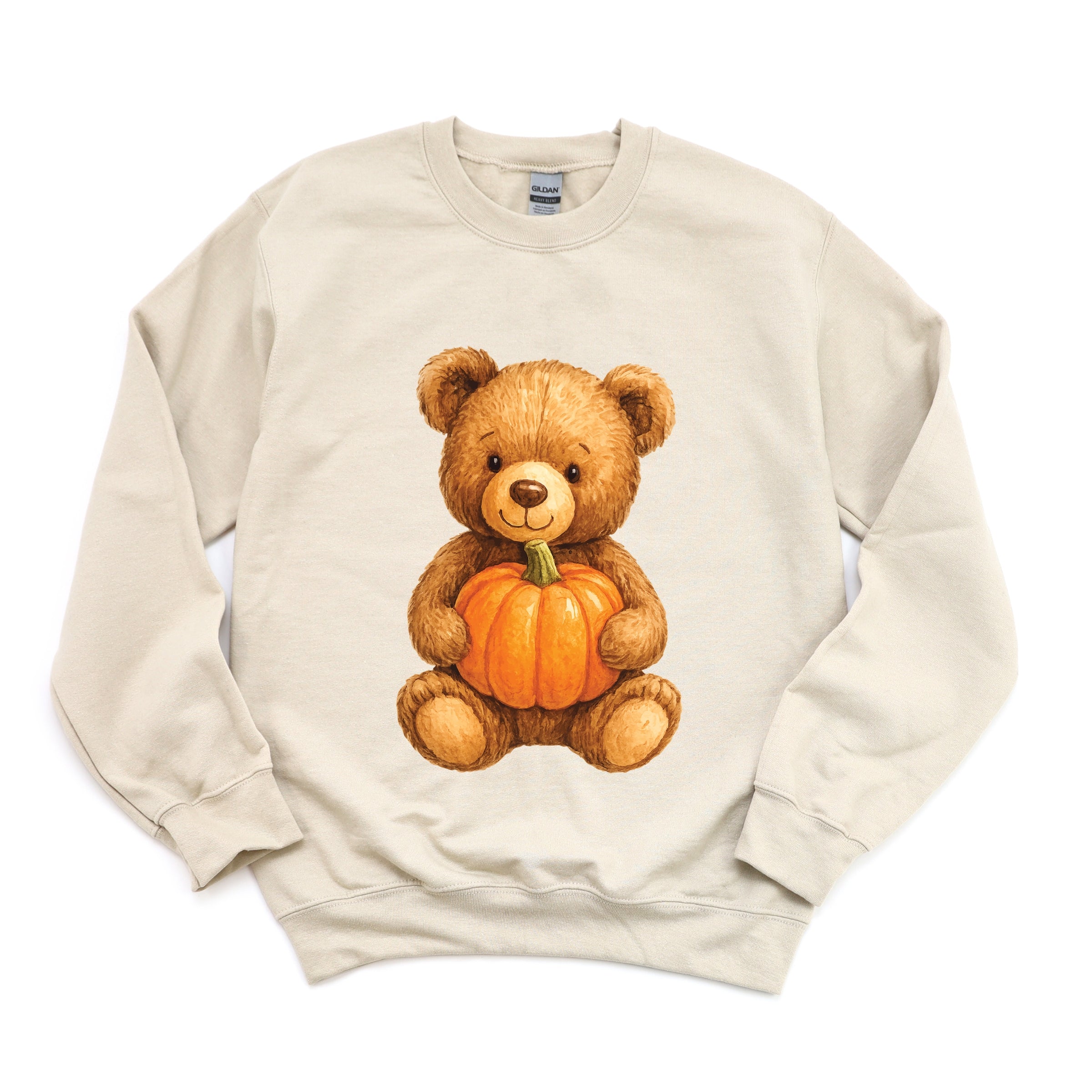 Watercolor Pumpkin Bear -  Womens Sweatshirt
