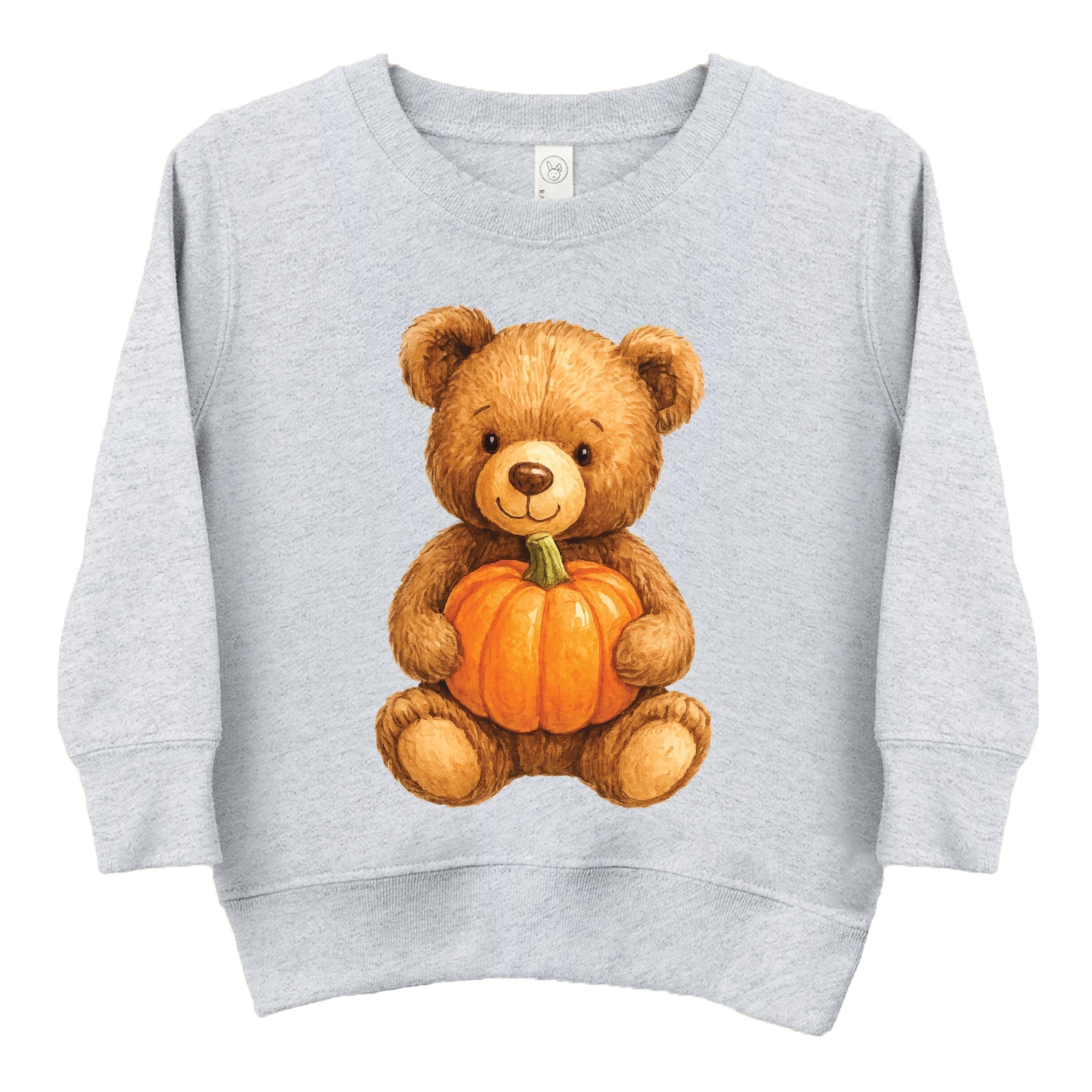 Watercolor Pumpkin Bear - Kids Youth Sweatshirt and Kids Toddler Sweatshirt