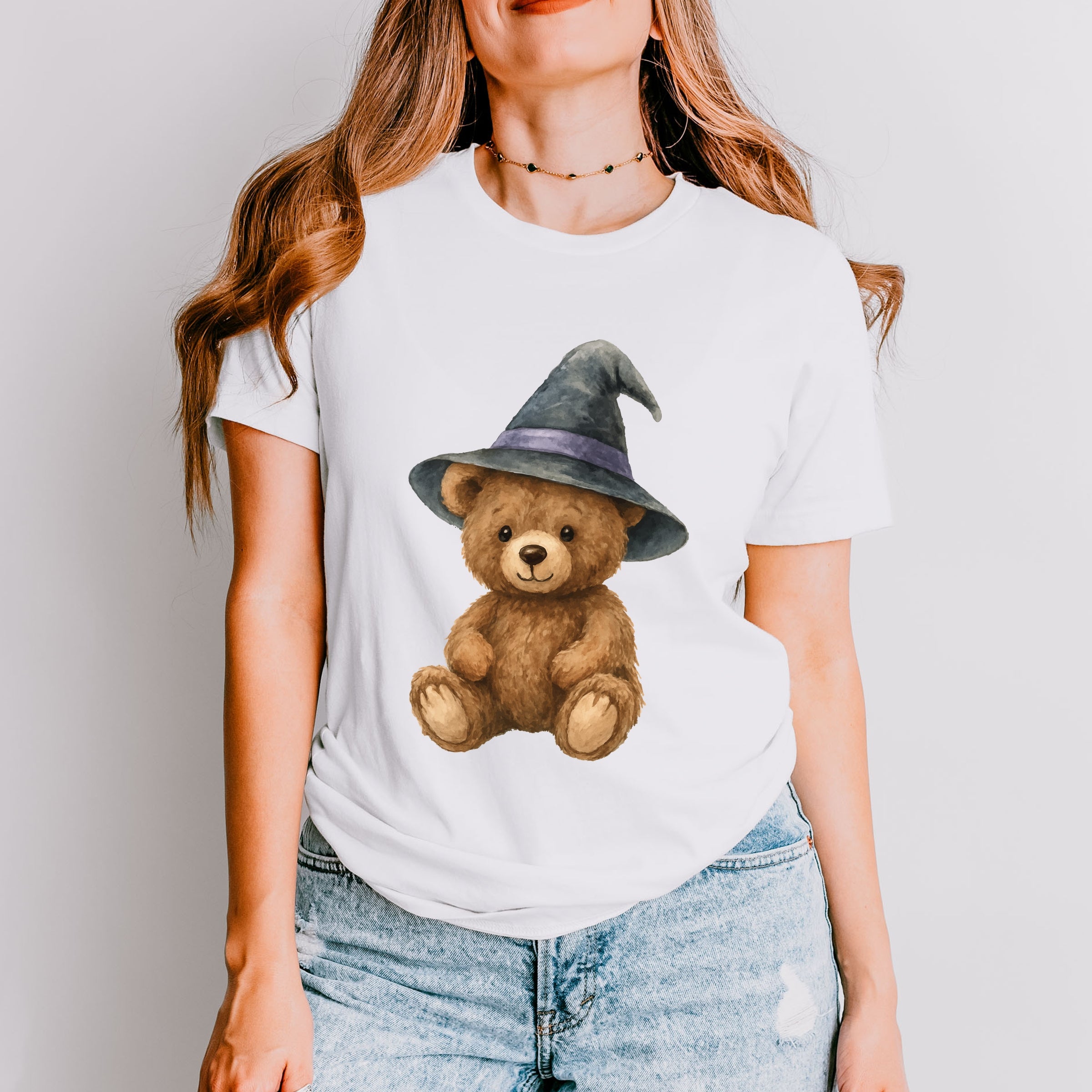 Watercolor Witchy Bear - Womens Short Sleeve Tee