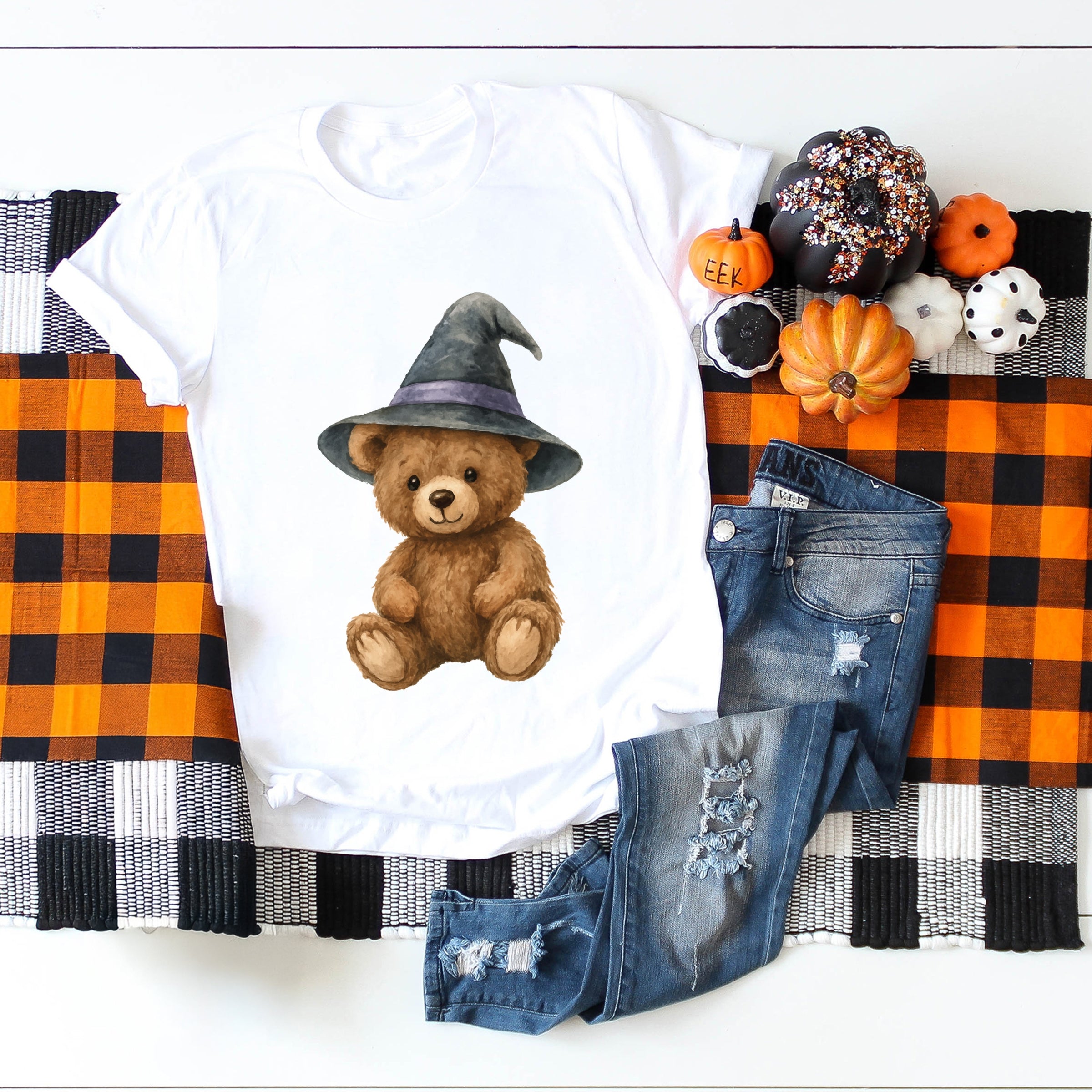 Watercolor Witchy Bear - Womens Short Sleeve Tee