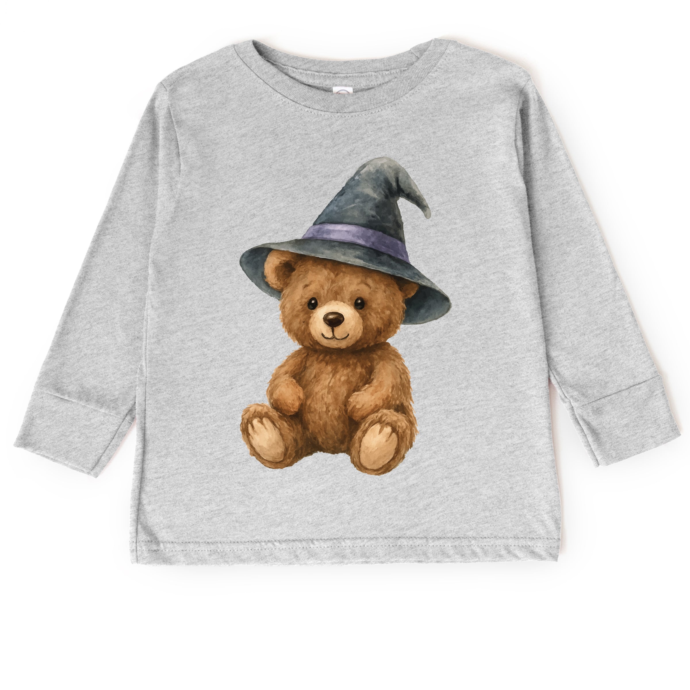 Watercolor Witchy Bear - Kids Toddler Long Sleeve Tee and Kids Youth Long Sleeve Tee