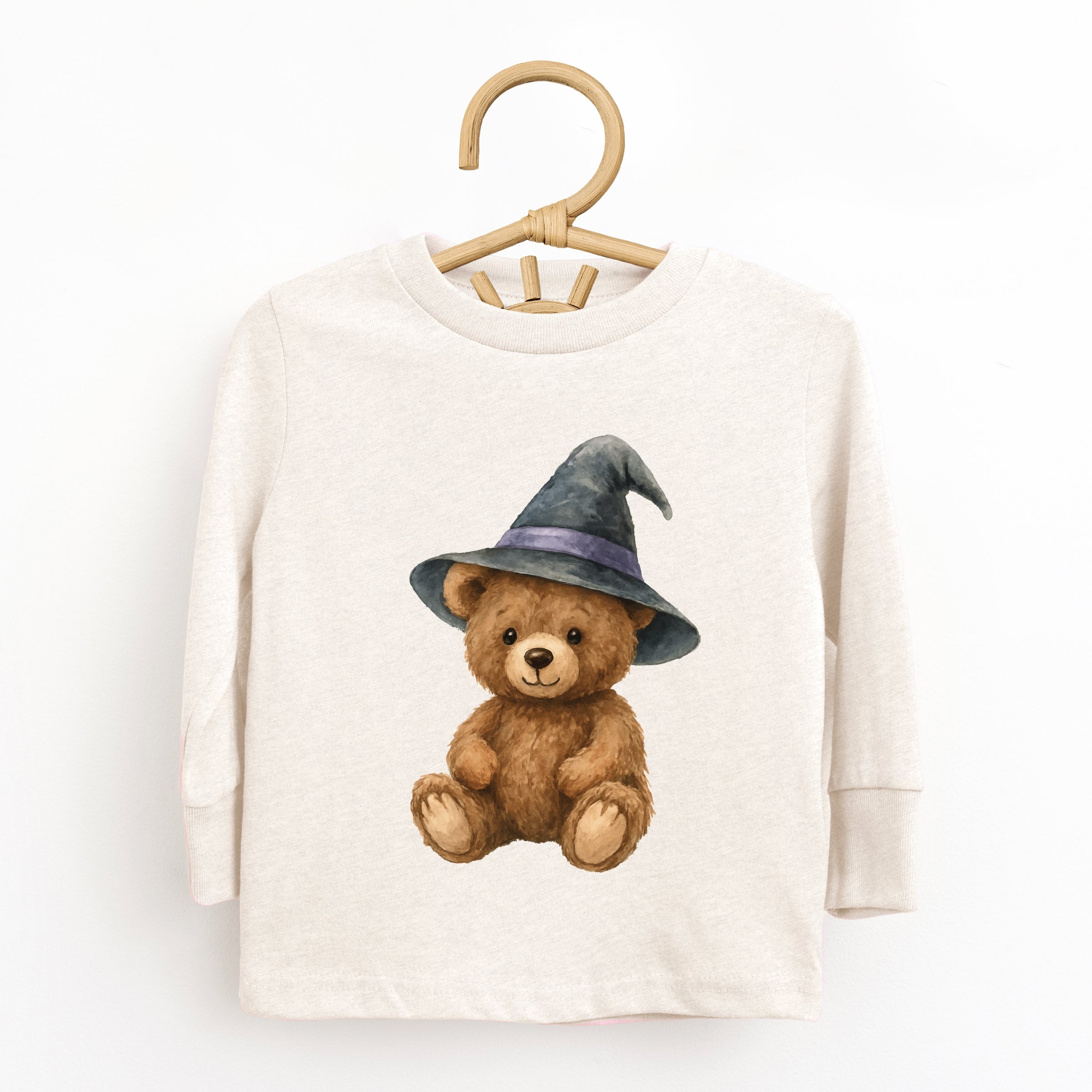 Watercolor Witchy Bear - Kids Toddler Long Sleeve Tee and Kids Youth Long Sleeve Tee