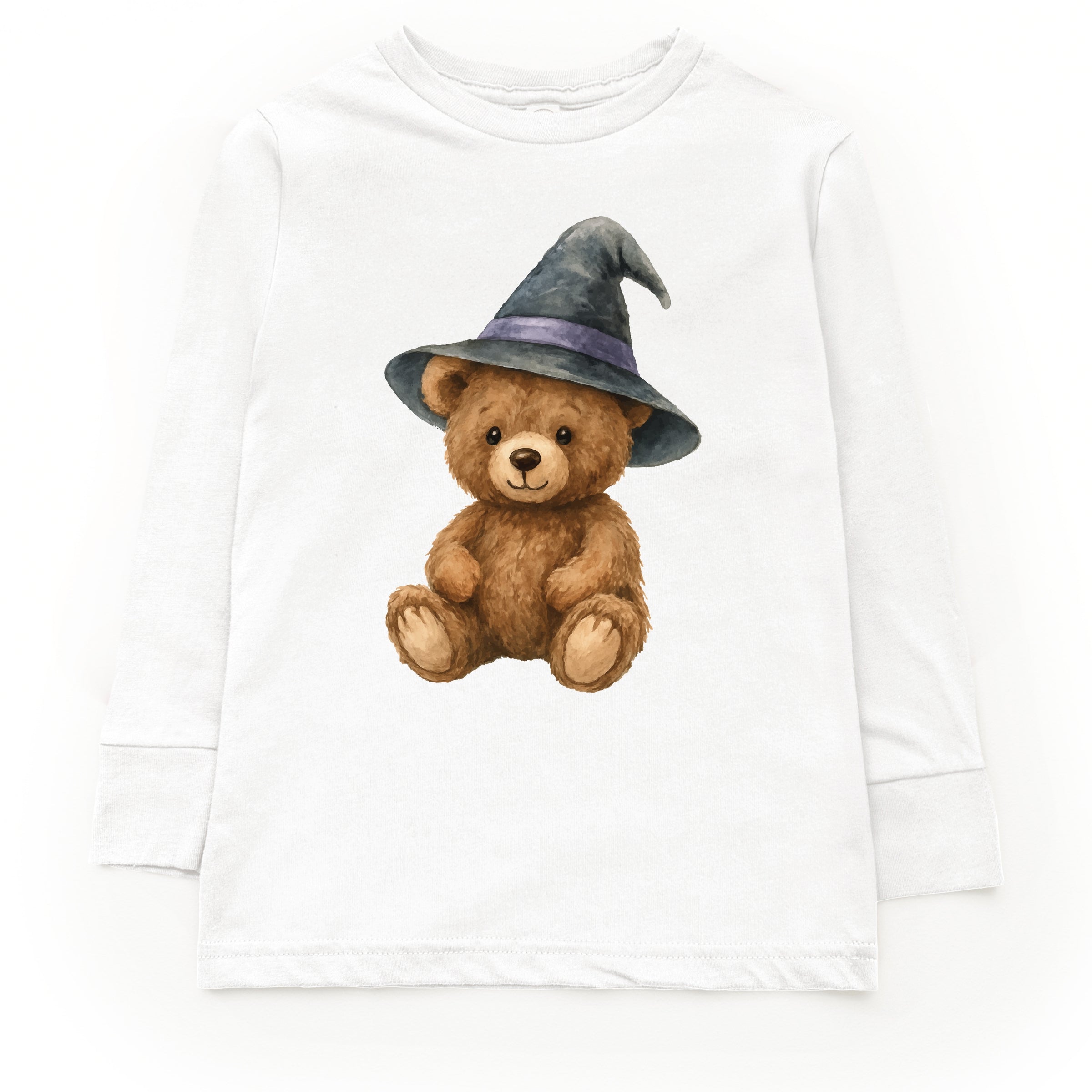 Watercolor Witchy Bear - Kids Toddler Long Sleeve Tee and Kids Youth Long Sleeve Tee