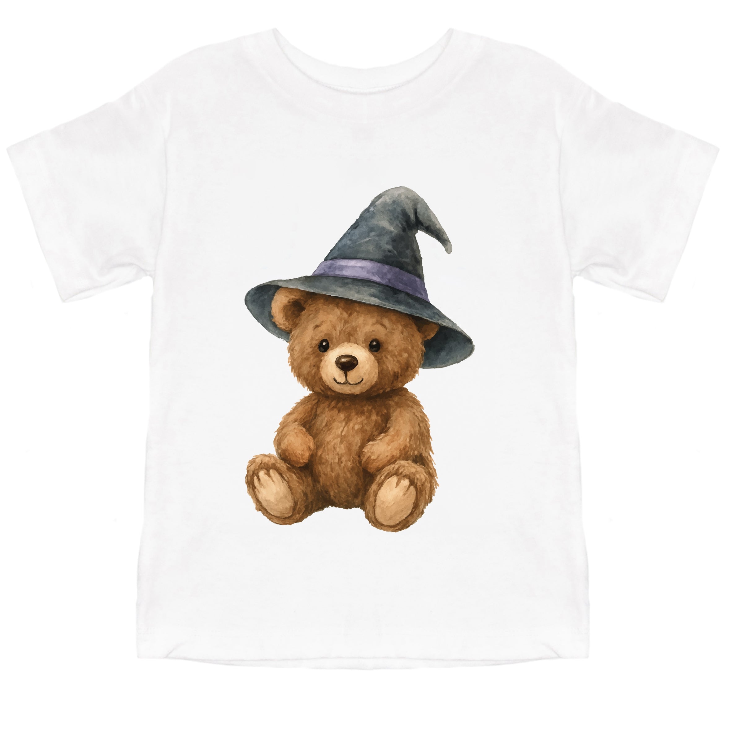 Watercolor Witchy Bear - Kids Youth Short Sleeve Tee and Toddler Short Sleeve Tee