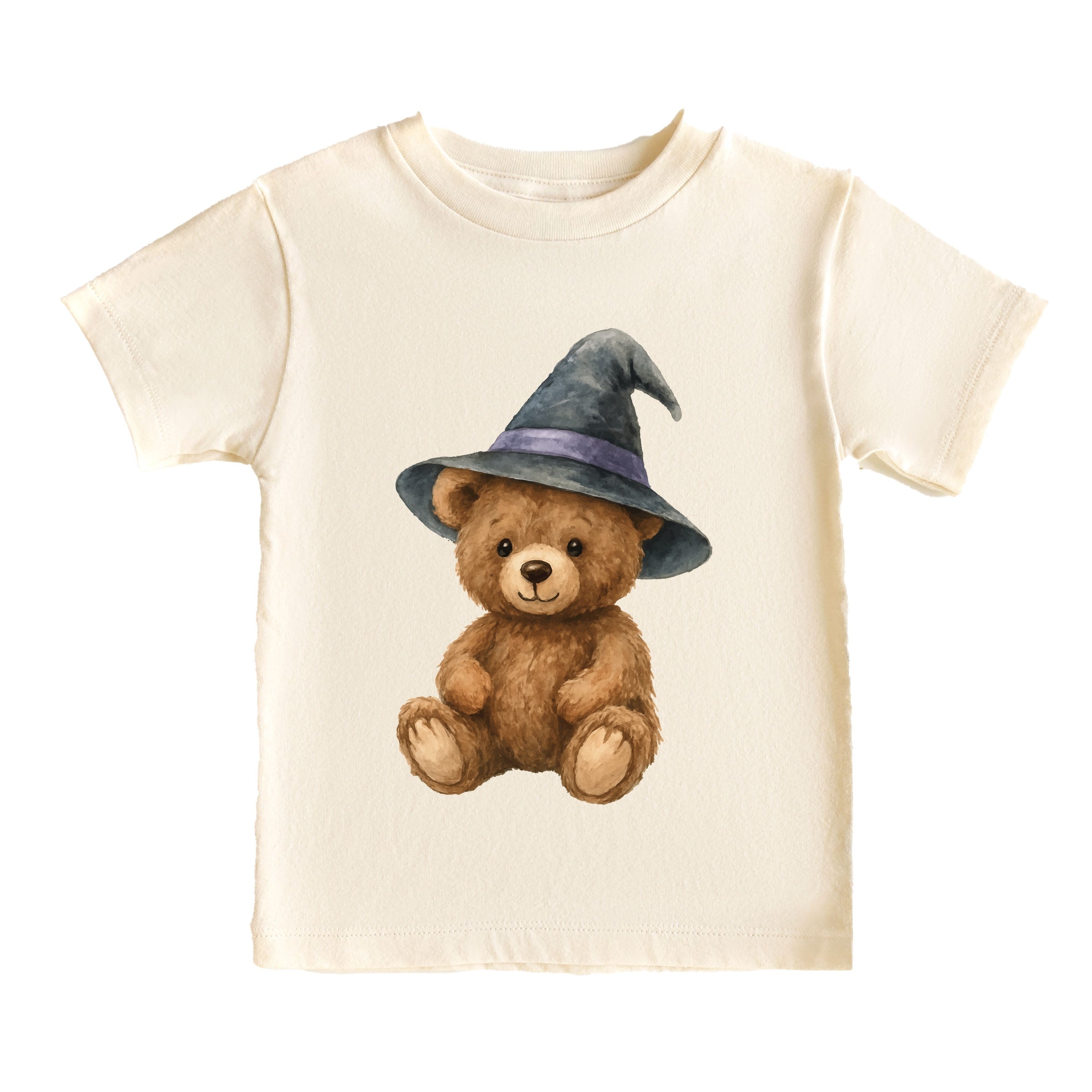 Watercolor Witchy Bear - Kids Youth Short Sleeve Tee and Toddler Short Sleeve Tee