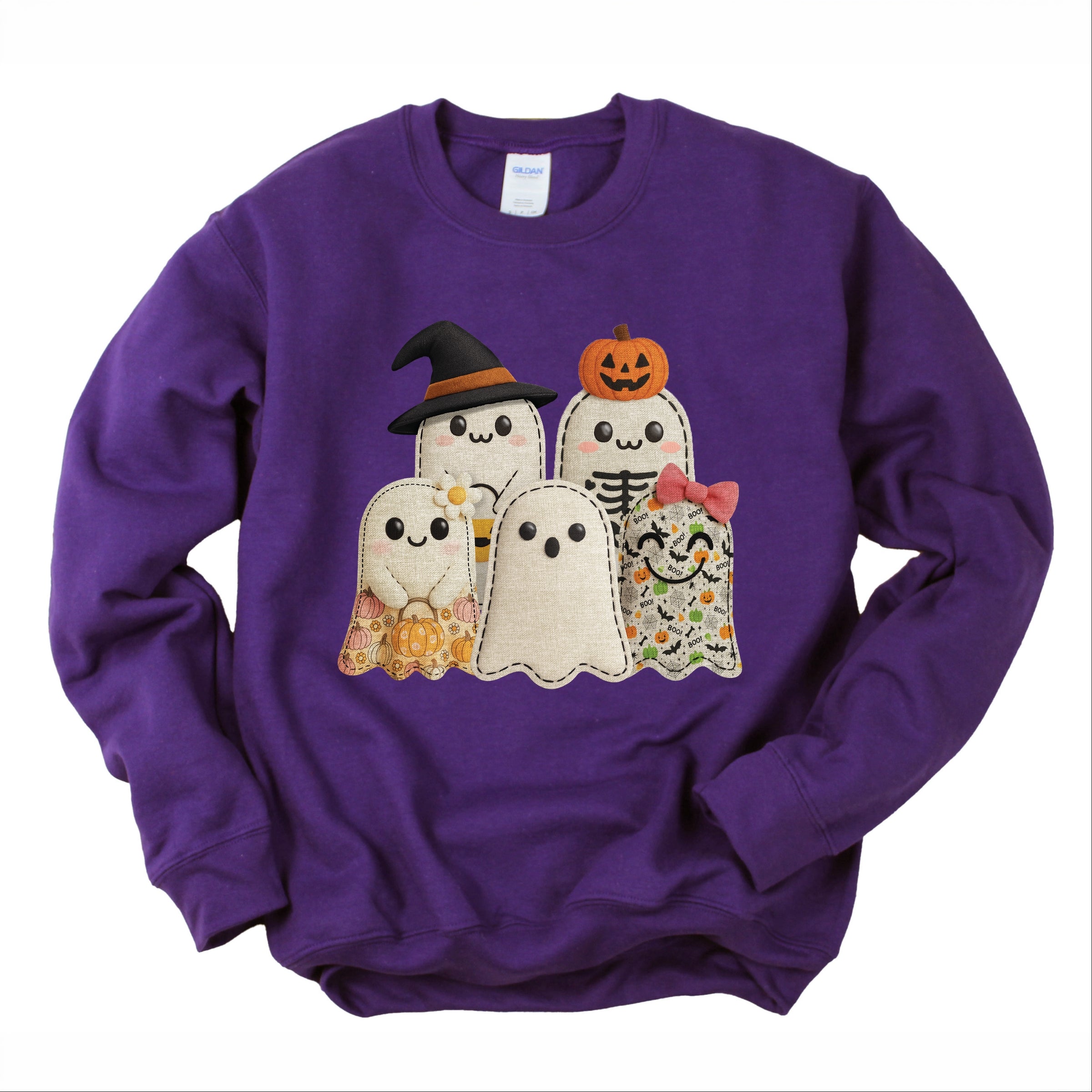 Ghost Family Patchwork Print -  Womens Sweatshirt