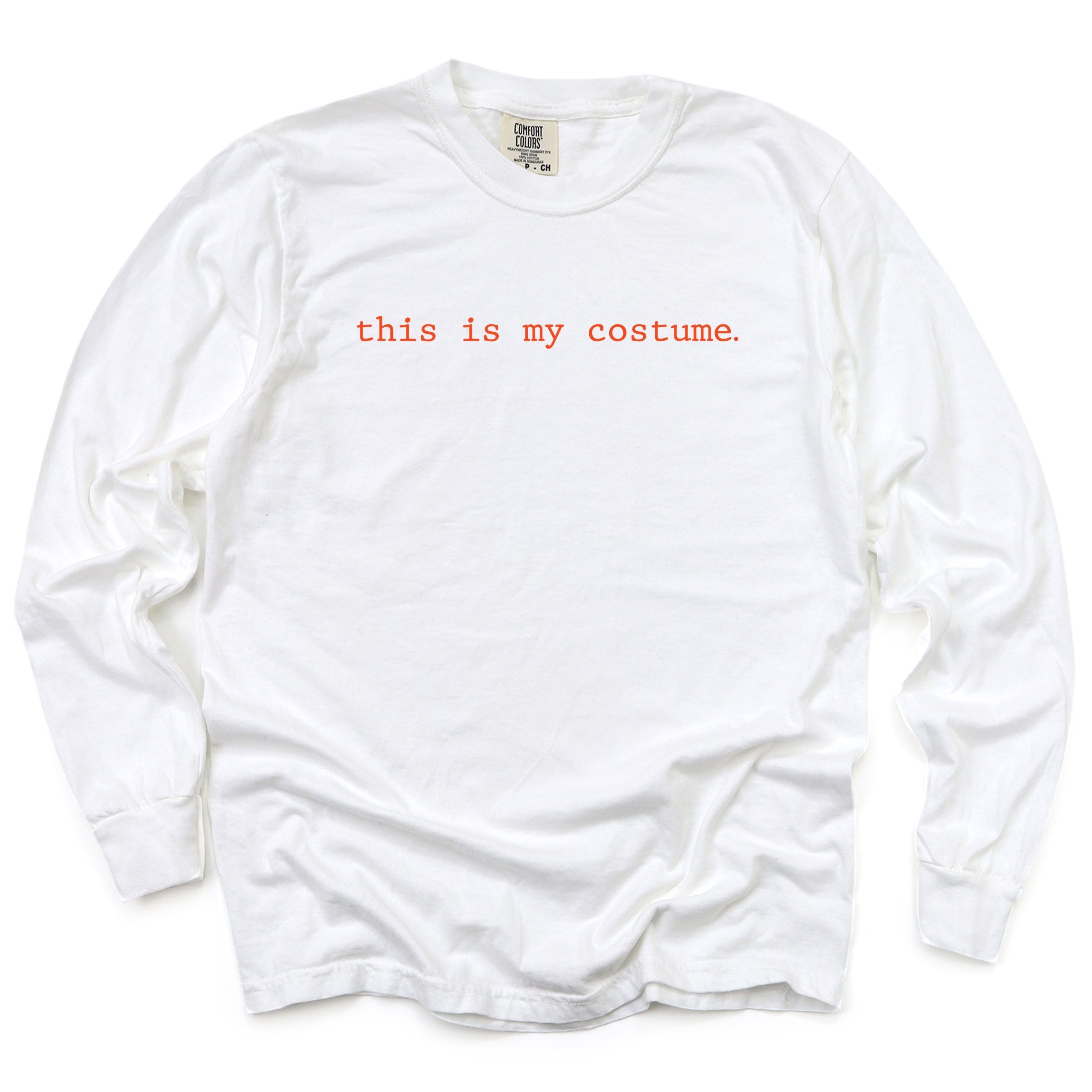 This Is My Costume Typewriter - Women's Garment Dyed Long Sleeve Graphic T-Shirt