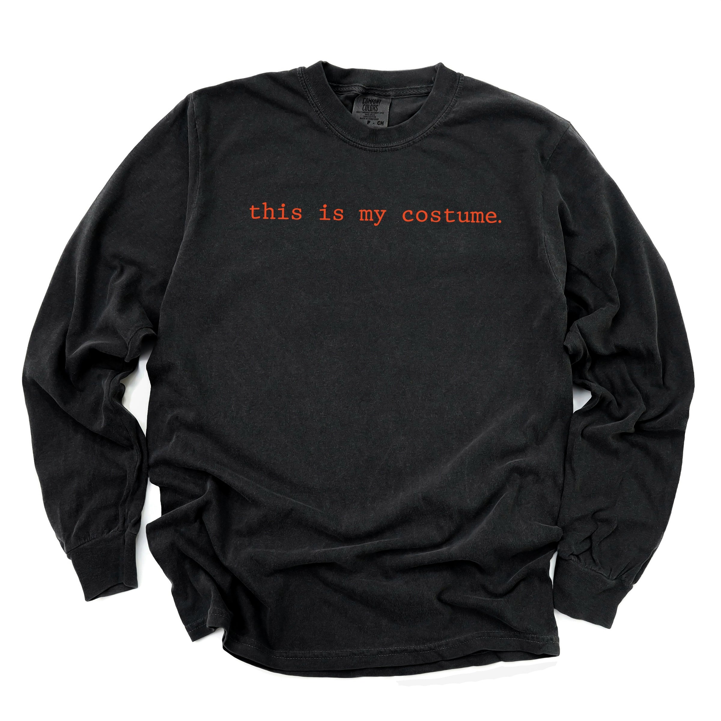 This Is My Costume Typewriter - Women's Garment Dyed Long Sleeve Graphic T-Shirt
