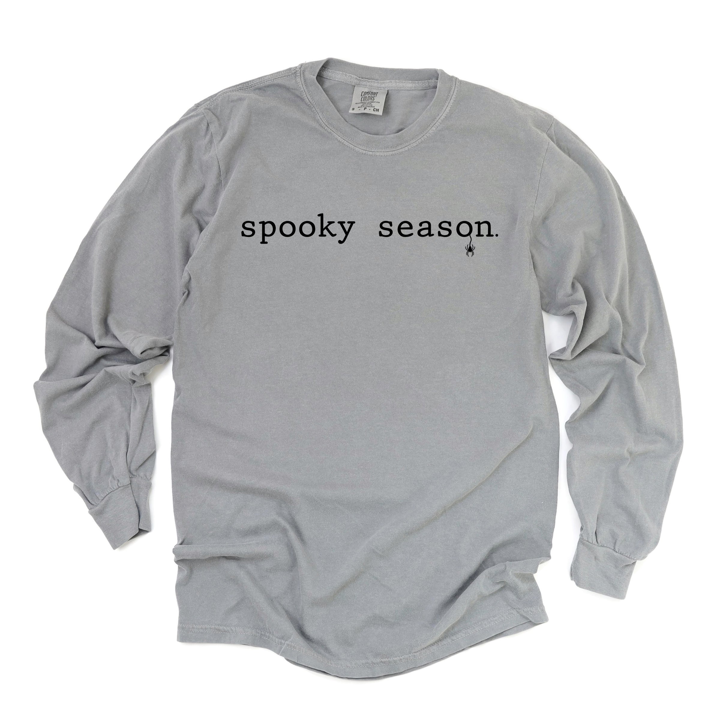 Spooky Season Typewriter - Women's Garment Dyed Long Sleeve Graphic T-Shirt
