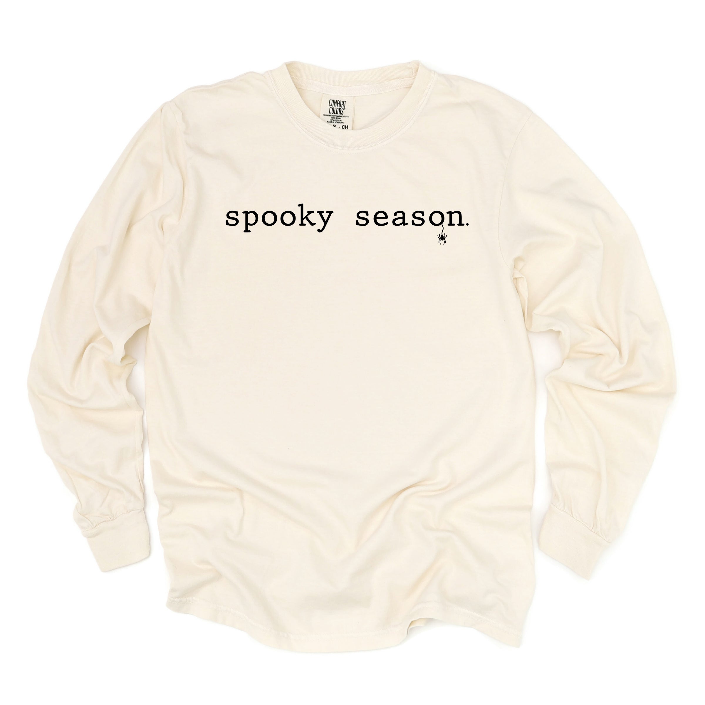 Spooky Season Typewriter - Women's Garment Dyed Long Sleeve Graphic T-Shirt