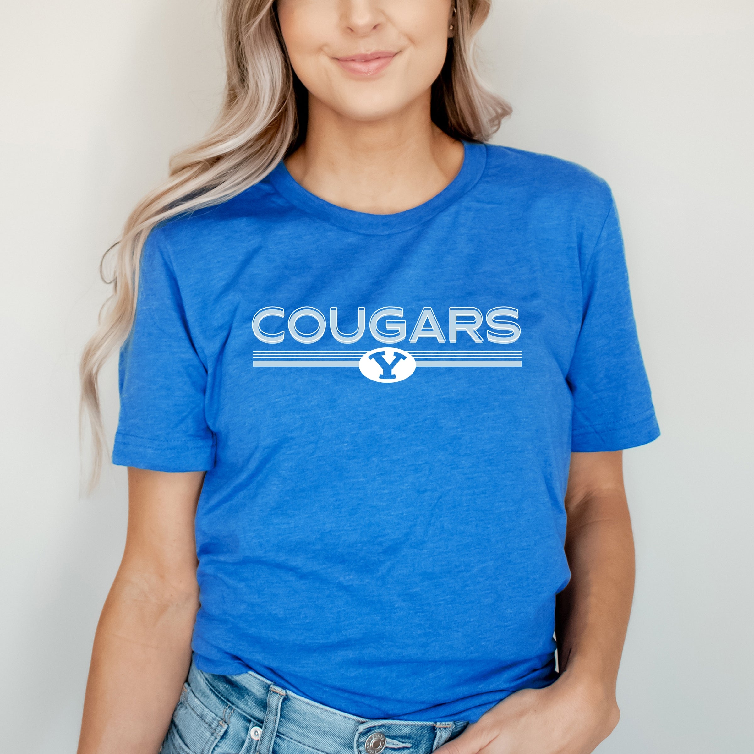 BYU Cougars Shadowed - Women's Short Sleeve Graphic T-Shirt