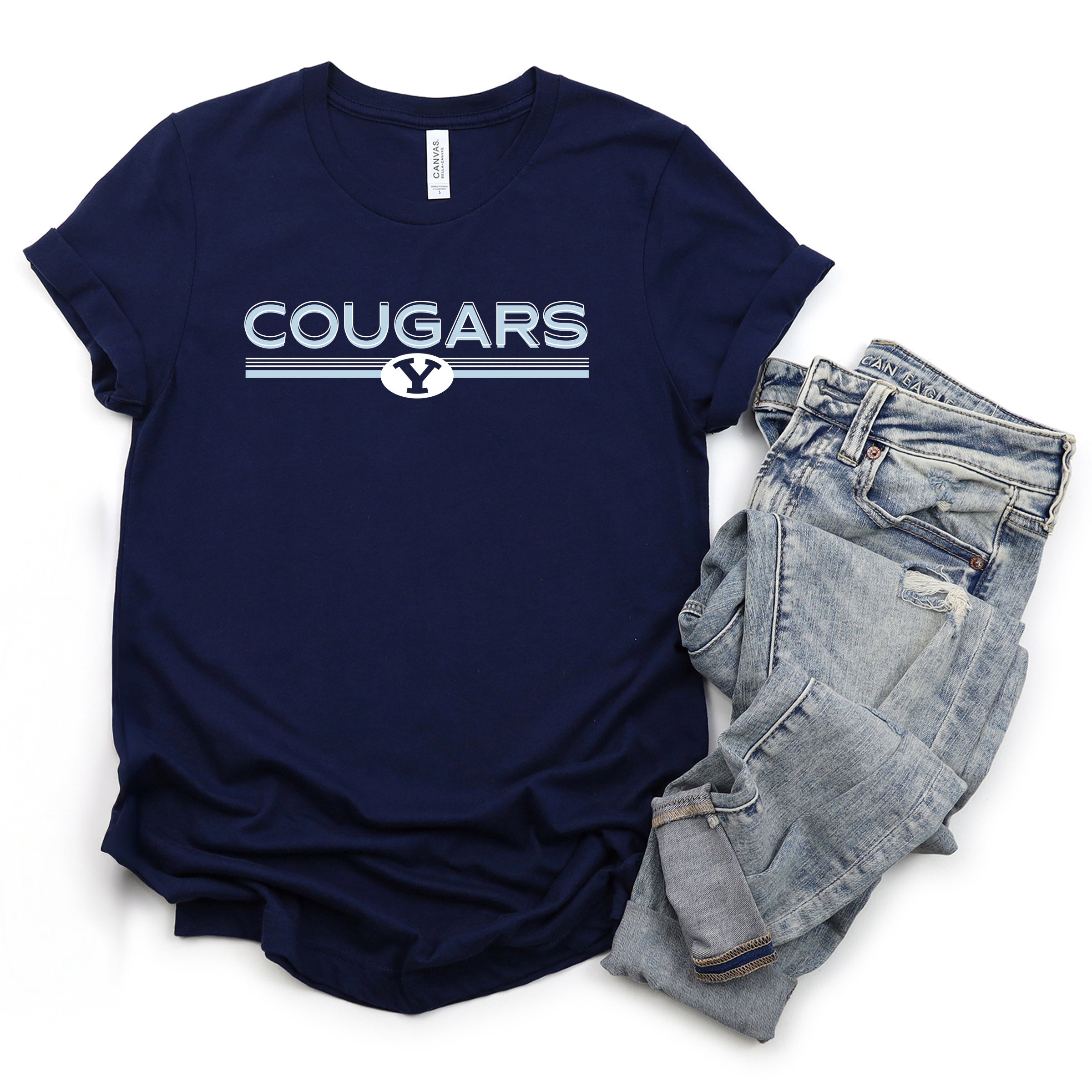 BYU Cougars Shadowed - Women's Short Sleeve Graphic T-Shirt