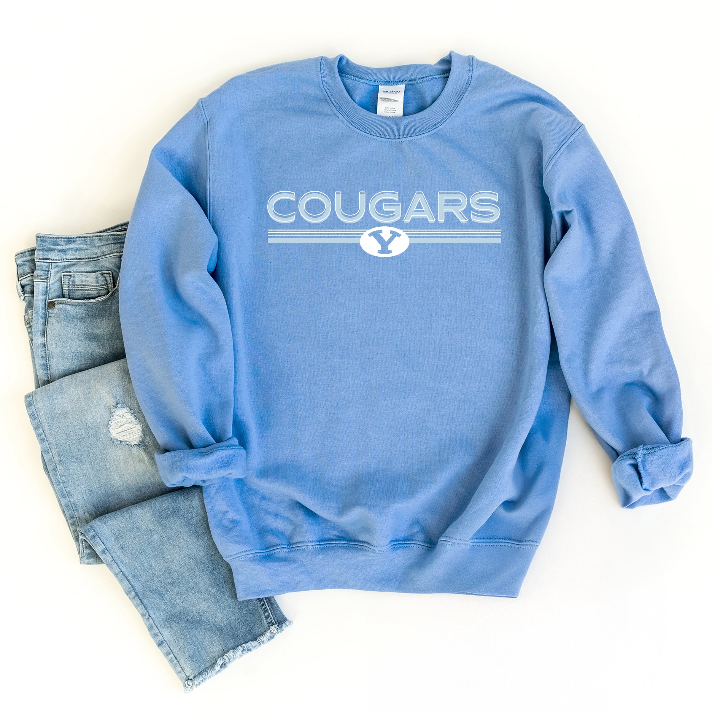 BYU Cougars Shadowed - Women's Graphic Sweatshirt