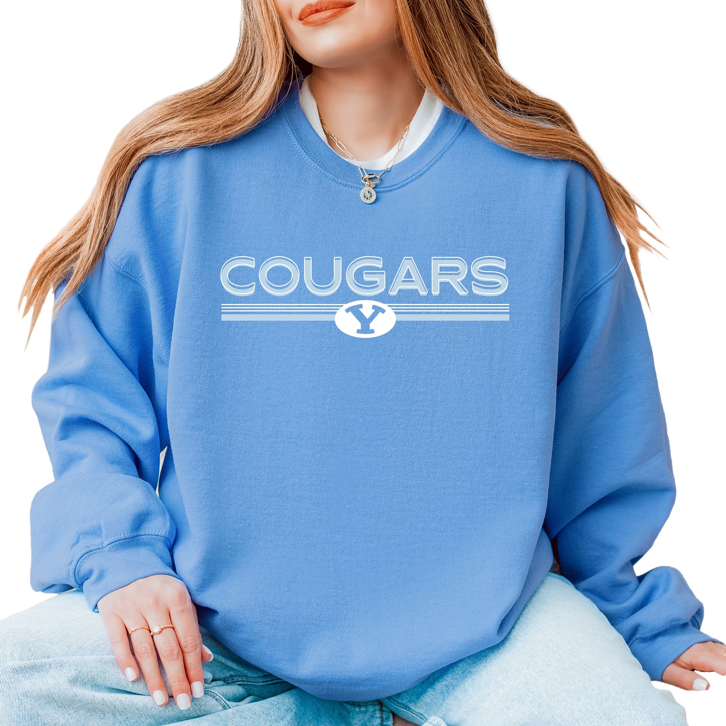 BYU Cougars Shadowed - Women's Graphic Sweatshirt
