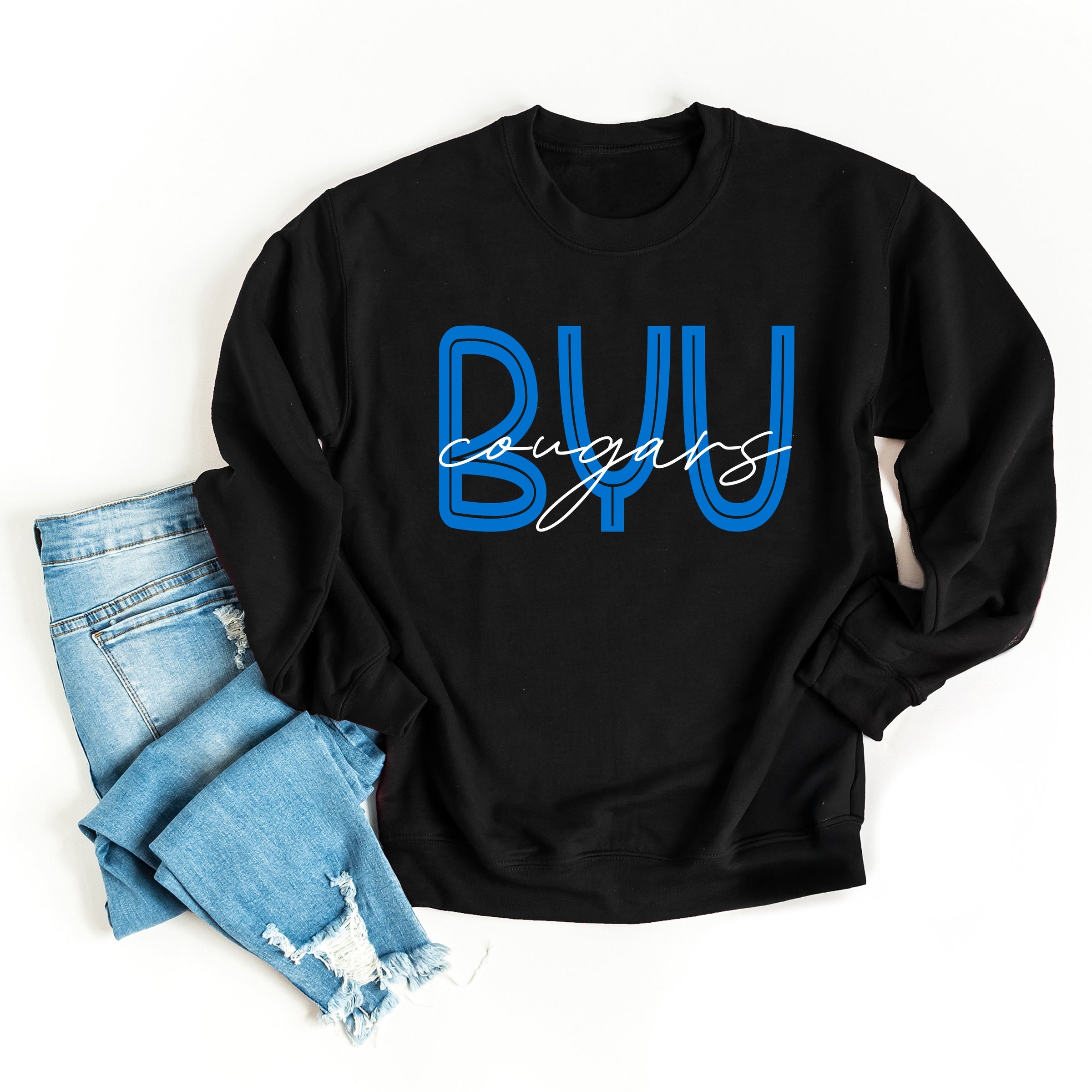 BYU Cougars Cursive - Women's Graphic Sweatshirt