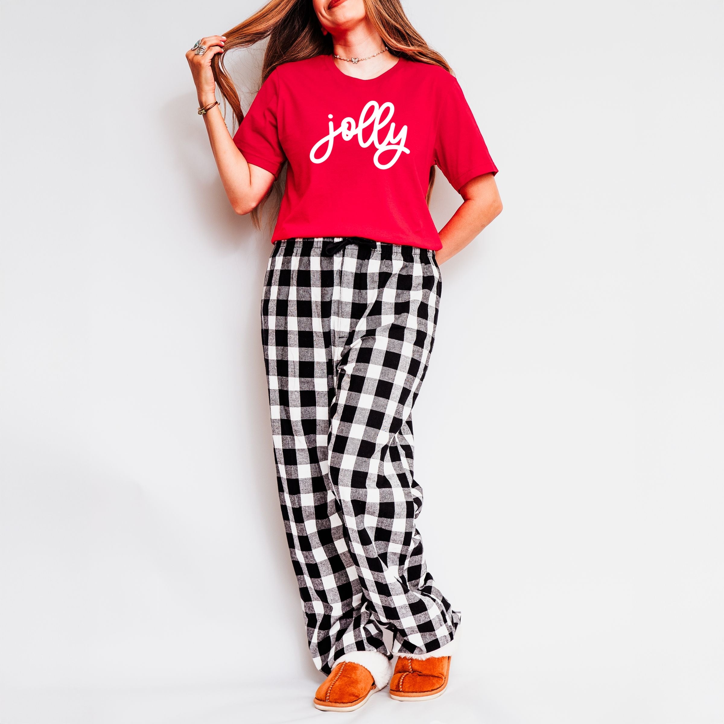 23117WPU_F-CPPSET Red/Black and White Plaid