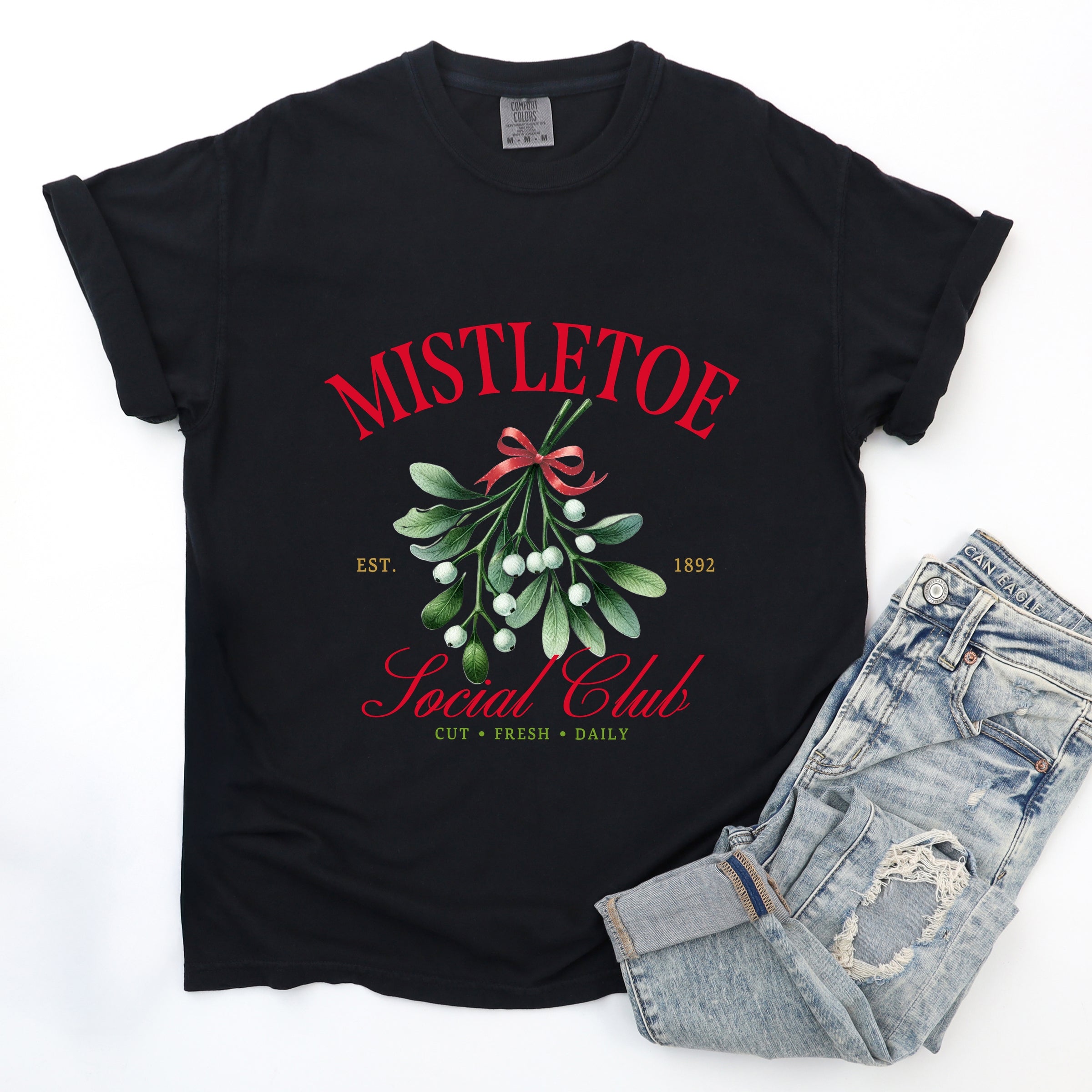 Mistletoe Social Club - Garment Dyed Tee