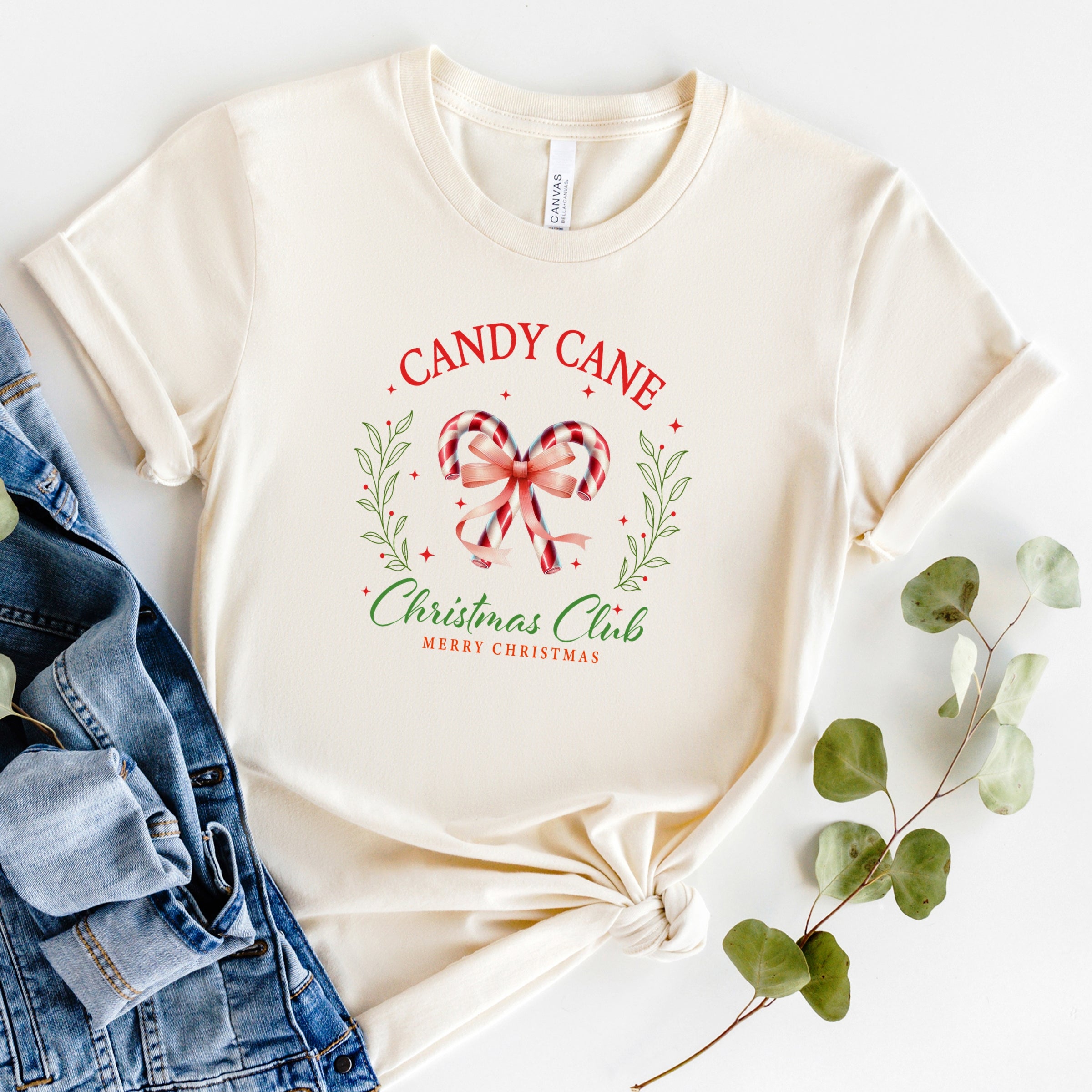Candy Cane Christmas Club - Womens Short Sleeve Tee