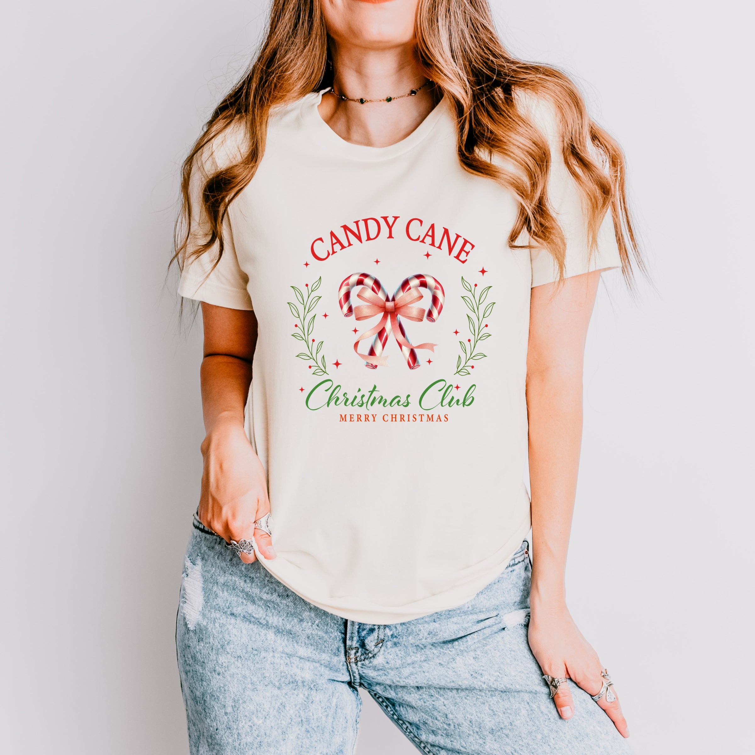 Candy Cane Christmas Club - Womens Short Sleeve Tee