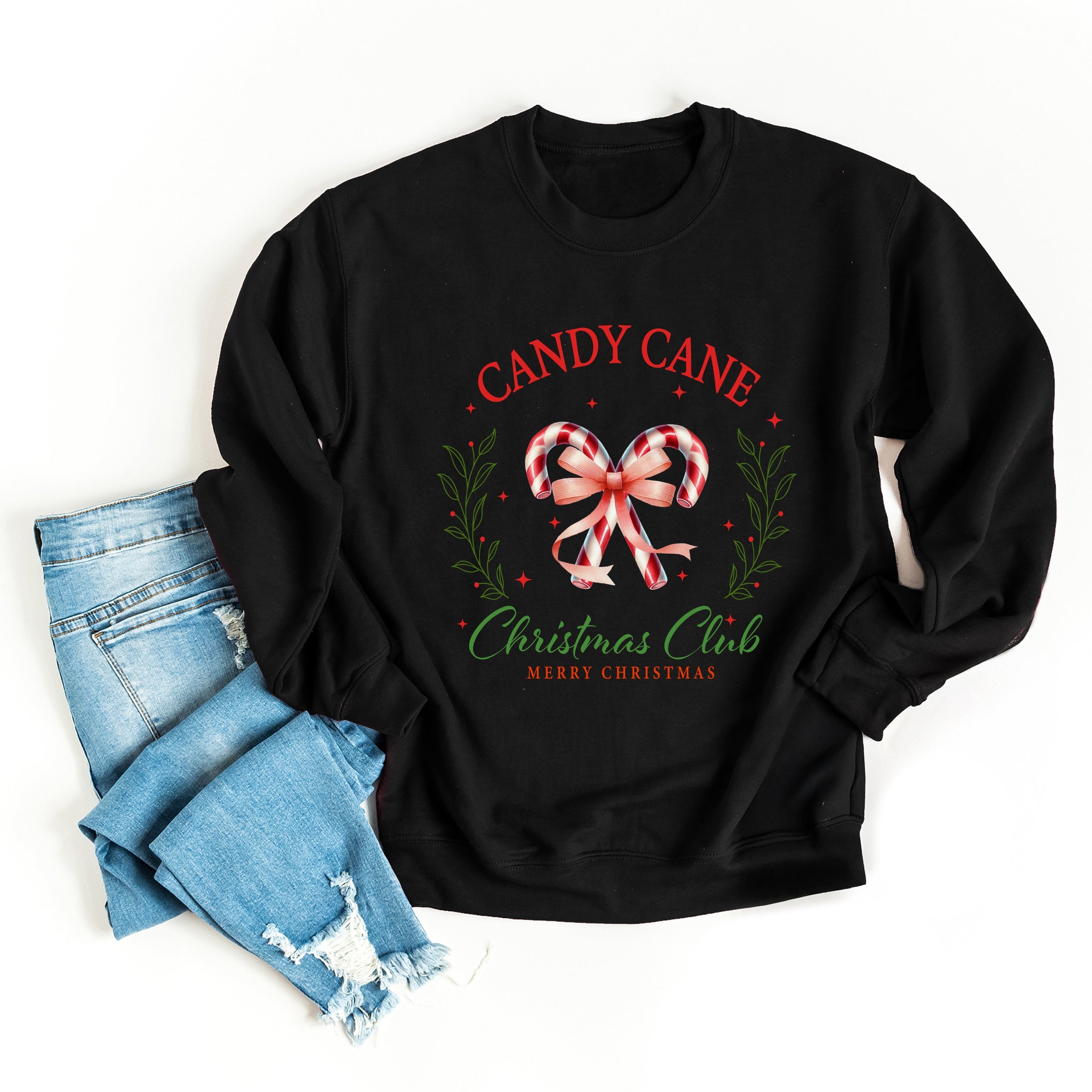 Candy Cane Christmas Club -  Womens Sweatshirt