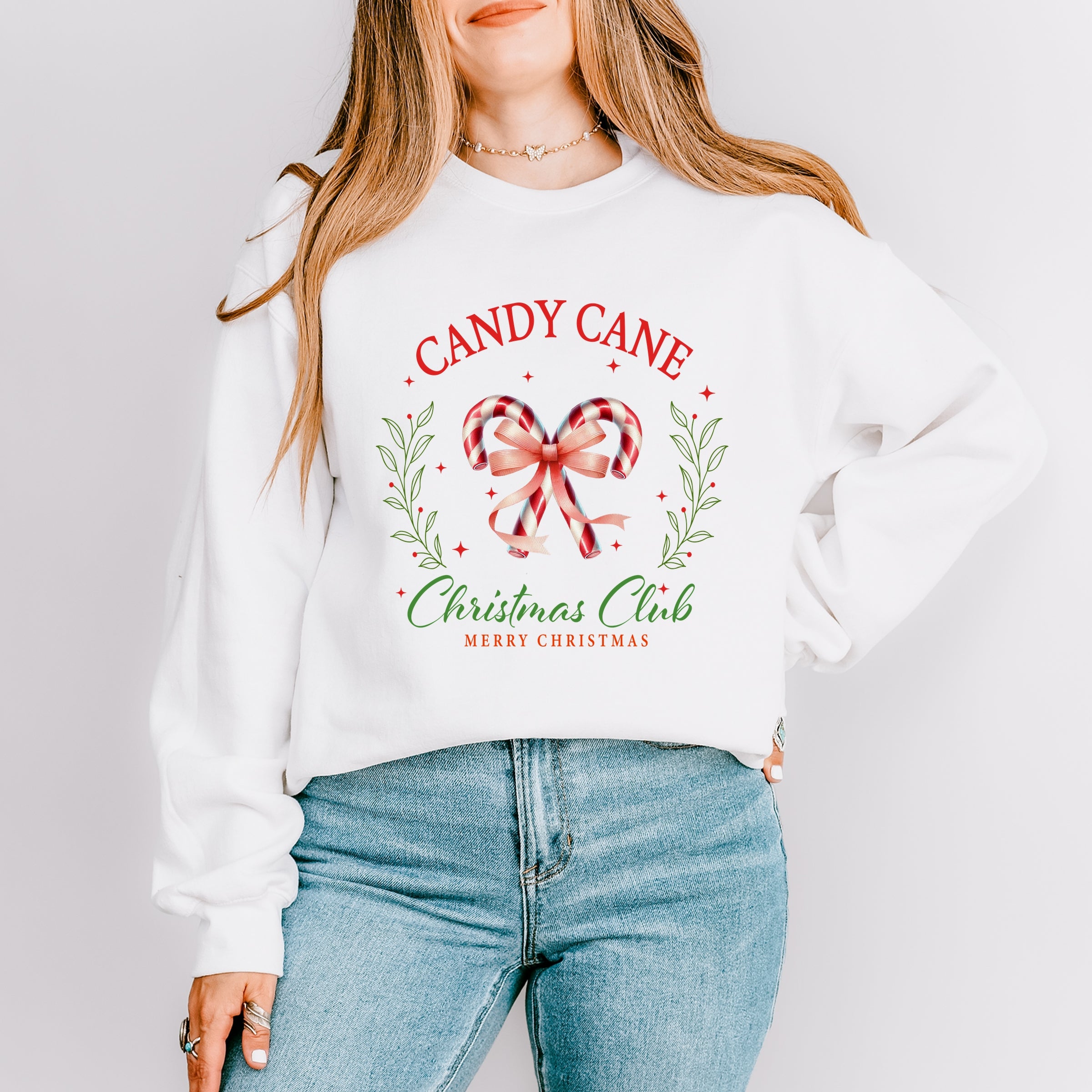 Candy Cane Christmas Club -  Womens Sweatshirt